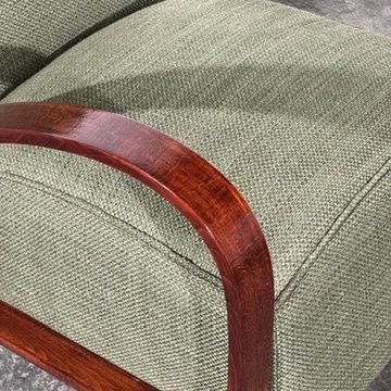 French Art Deco Style Armchair with Bentwood Arms, 1960s