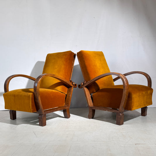 Pair of Adjustable “Kanadier” Armchairs, 1930s