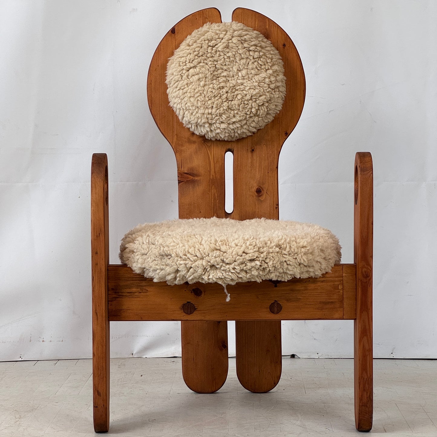 Restored Pine Chair by Szedleczkyné Leszl Mária, Hungary, 1980s