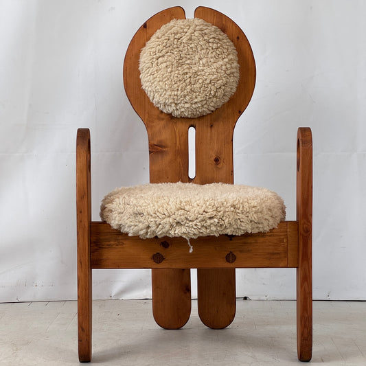 Restored Pine Chair by Szedleczkyné Leszl Mária, Hungary, 1980s