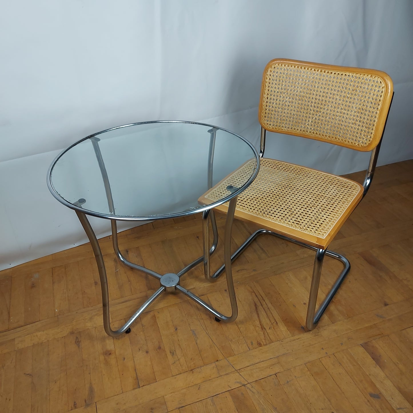 Bauhaus tubular steel table by József Peresztegi 1960s