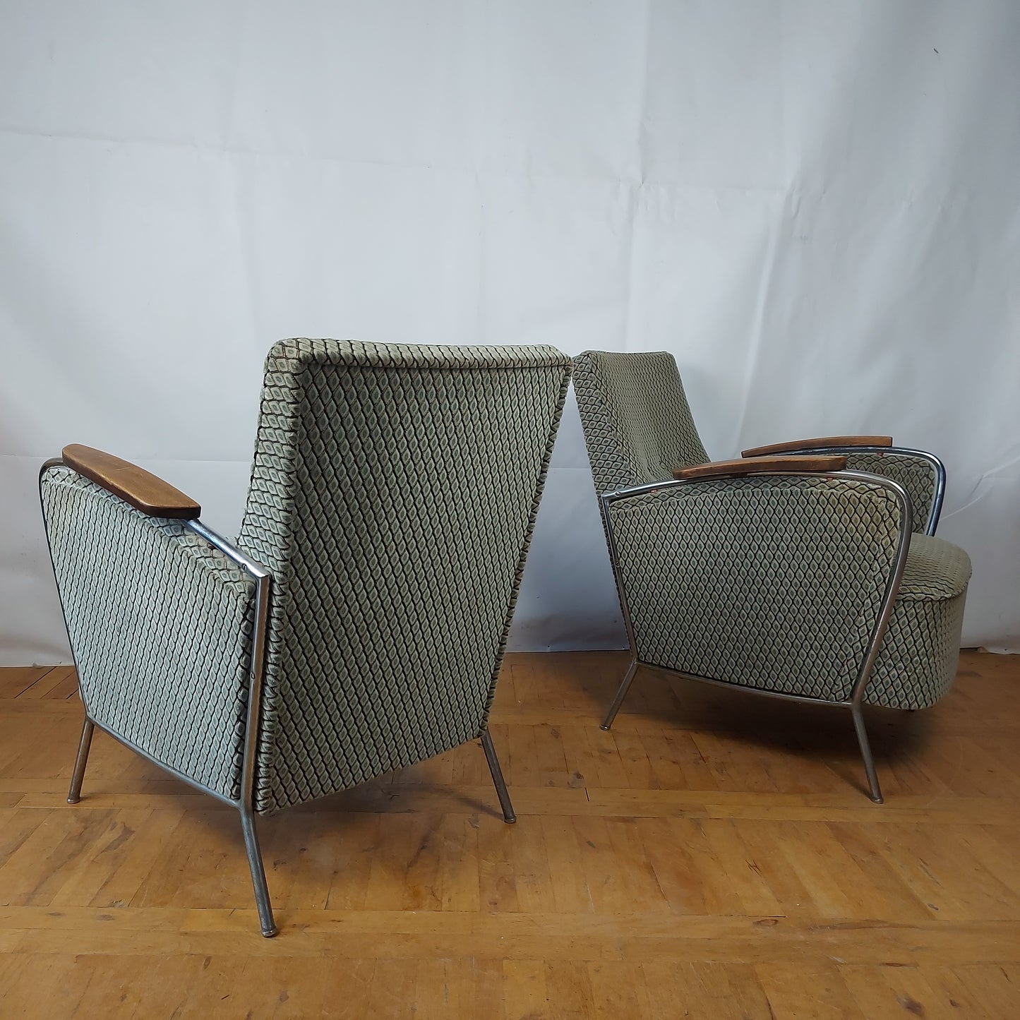 Pair of Bauhaus tubular armchair by József Peresztegi 1960s