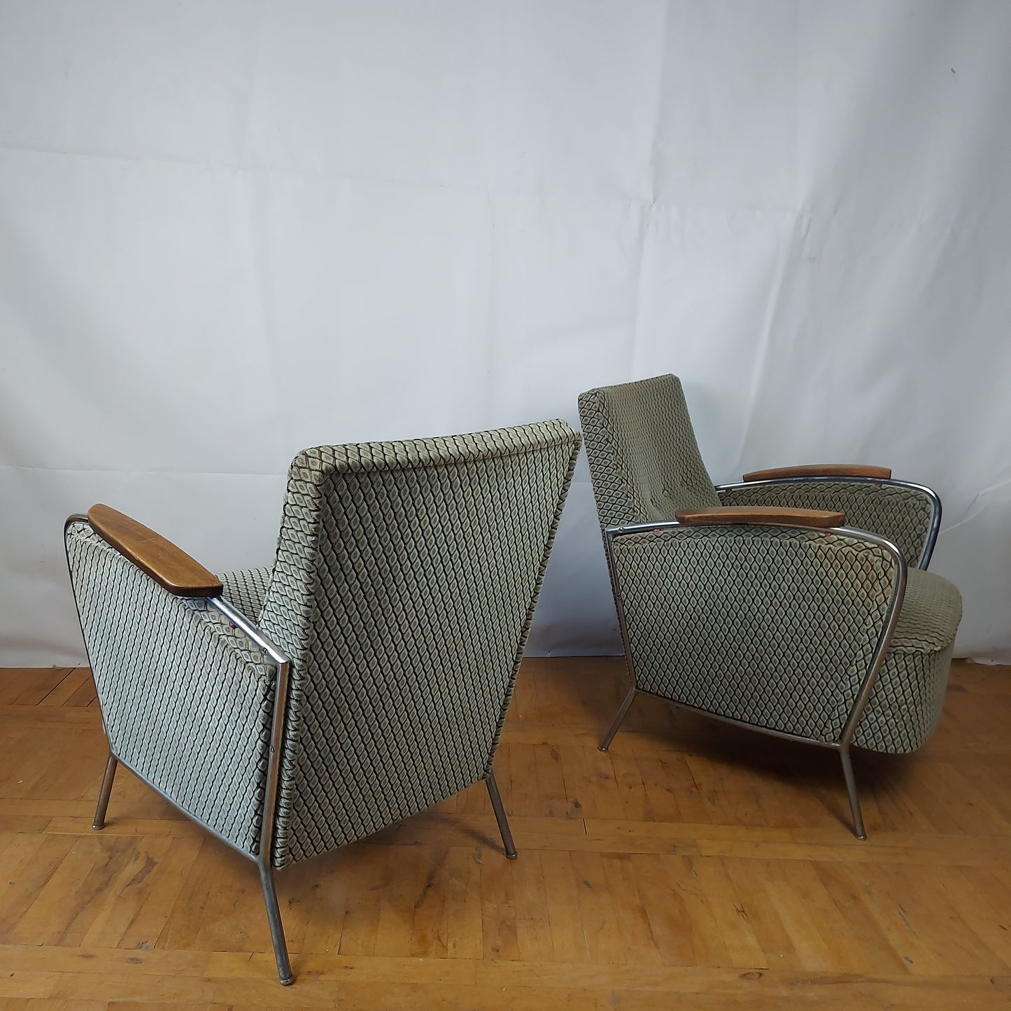 Pair of Bauhaus tubular armchair by József Peresztegi 1960s