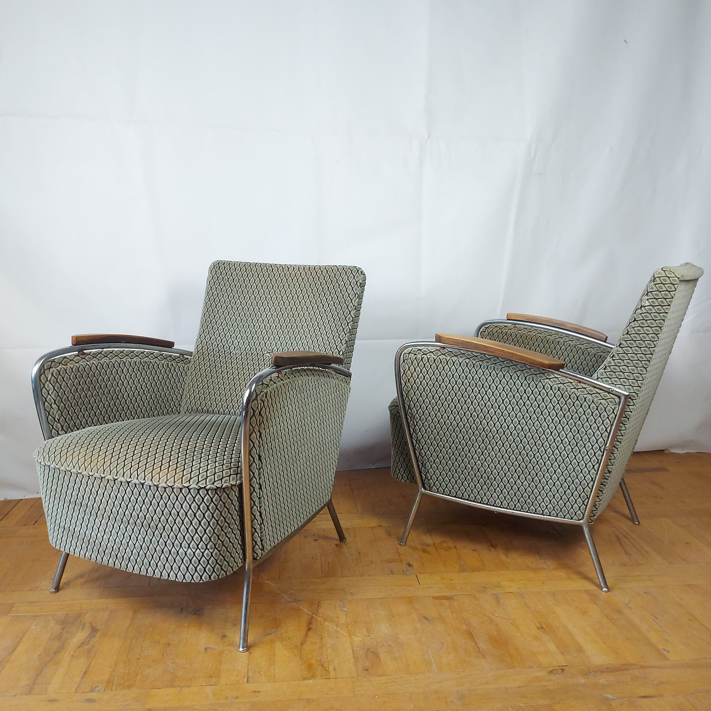 Pair of Bauhaus tubular armchair by József Peresztegi 1960s