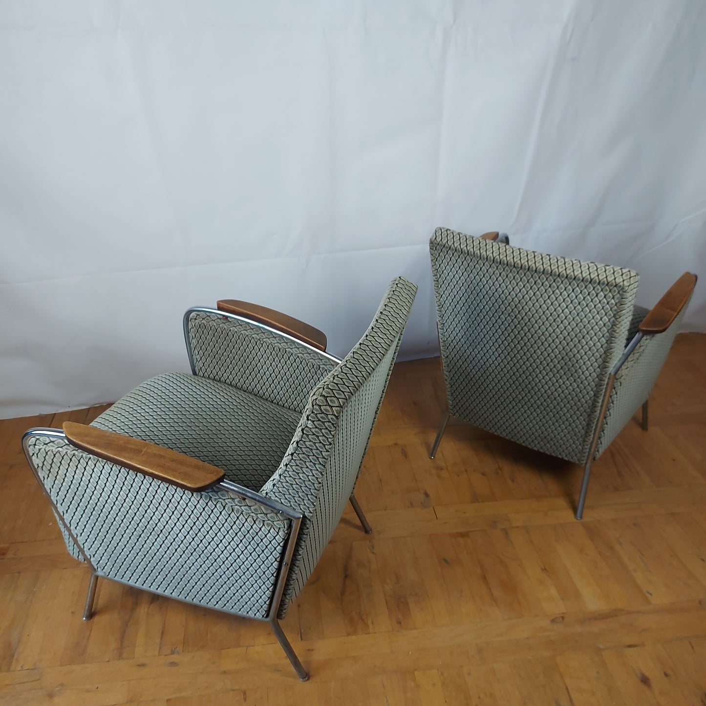 Pair of Bauhaus tubular armchair by József Peresztegi 1960s