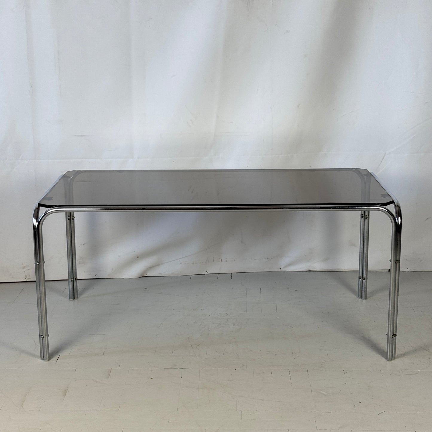 Bauhaus Black Glass Coffee Table, 1960s