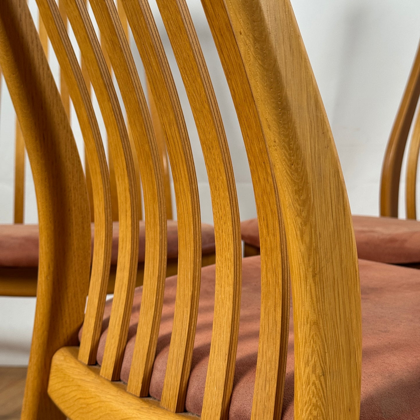 Set of 4 Danish Schou Andersen Teak Dining Chairs, 1970s — Upholstered Mid-Century Modern