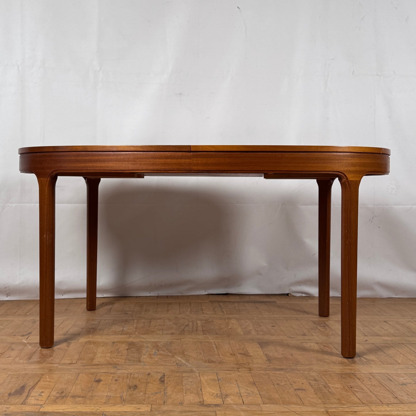 Vintage Nathan Oval Teak Dining Table with Butterfly Extension, 1970s — Mid-Century Modern