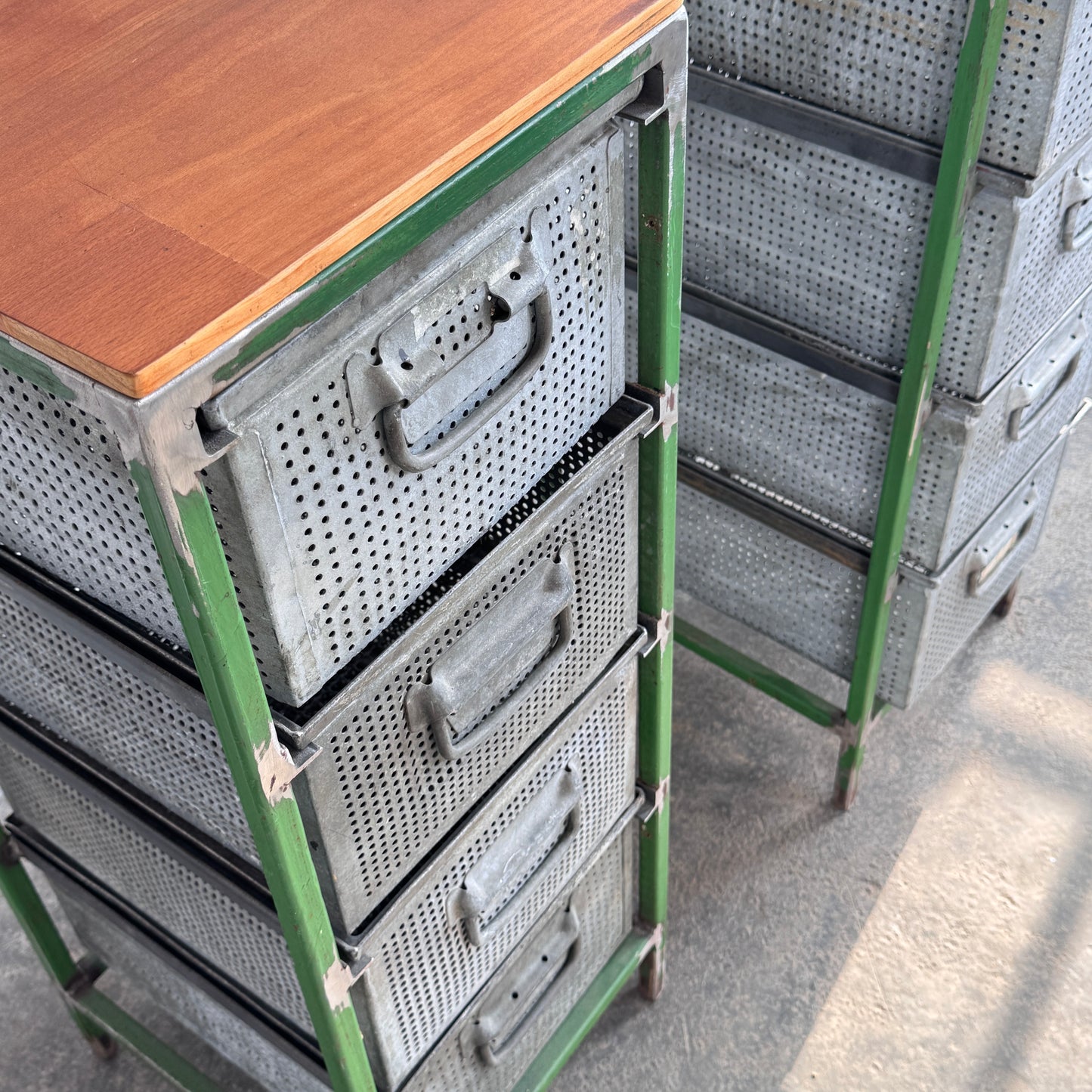 Industrial Steel & Perforated Metal Storage Cabinet / Shoe Rack