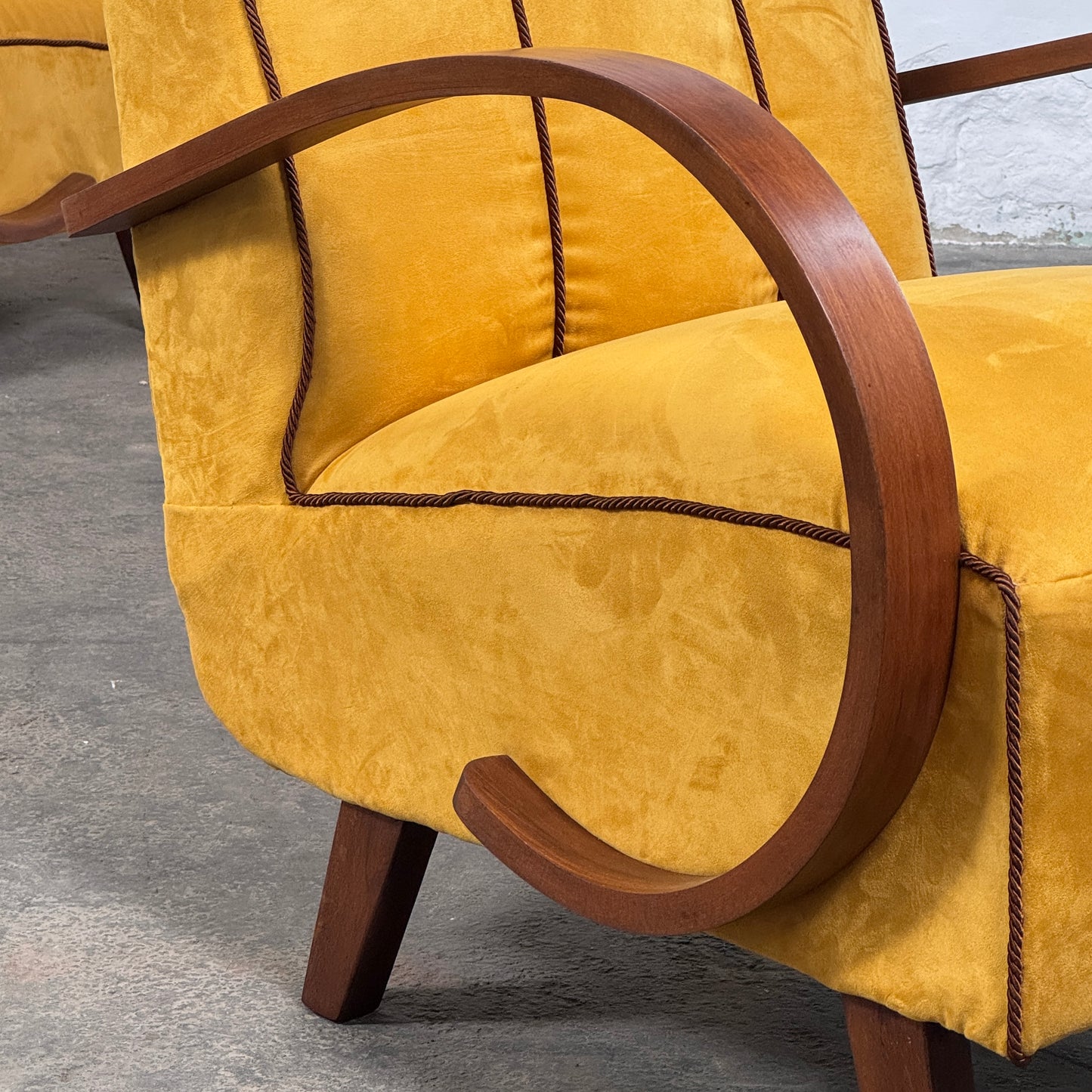 Pair of Art Deco Armchairs by Jindřich Halabala for UP Závody 1930s