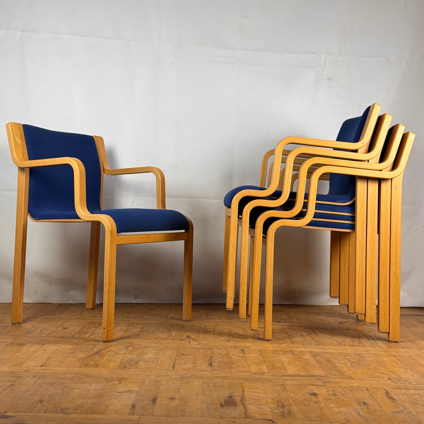 Set of 5 Börge Lindau retro design chairs 1970s