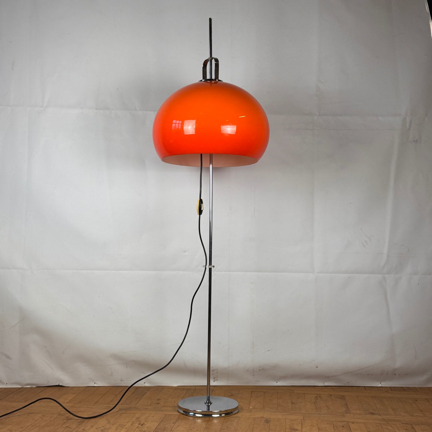 Orange Guzzini "Lucerna" floorlamp for Meblo 1960s