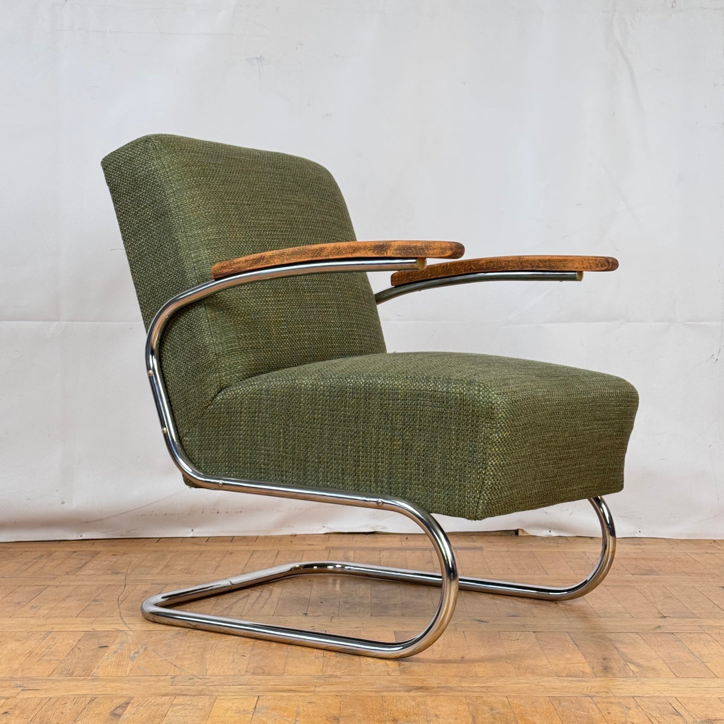 Set of two S411 Tubular Steel Armchairs by Willem Hendrik Gispen for Thonet 1930s