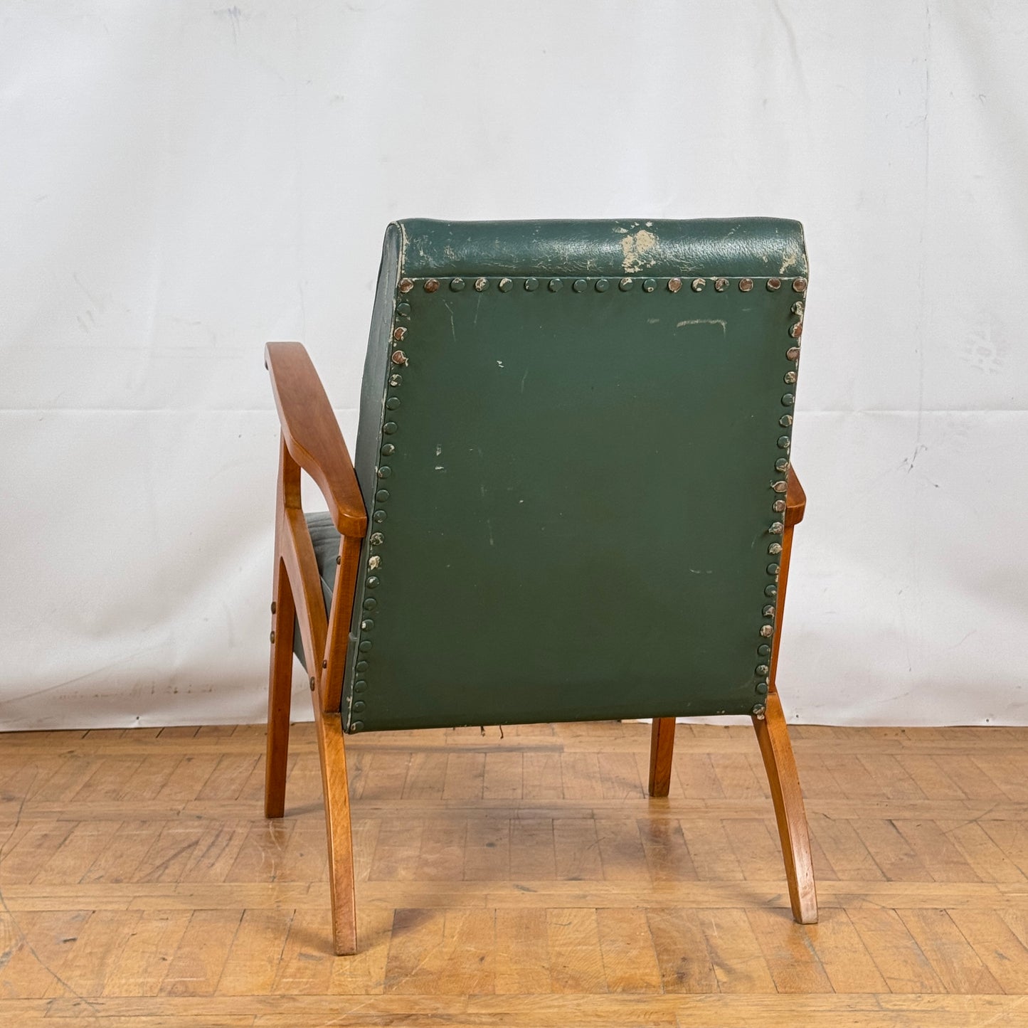 pair of Yugoslavian mid-century leather armchair 1960s