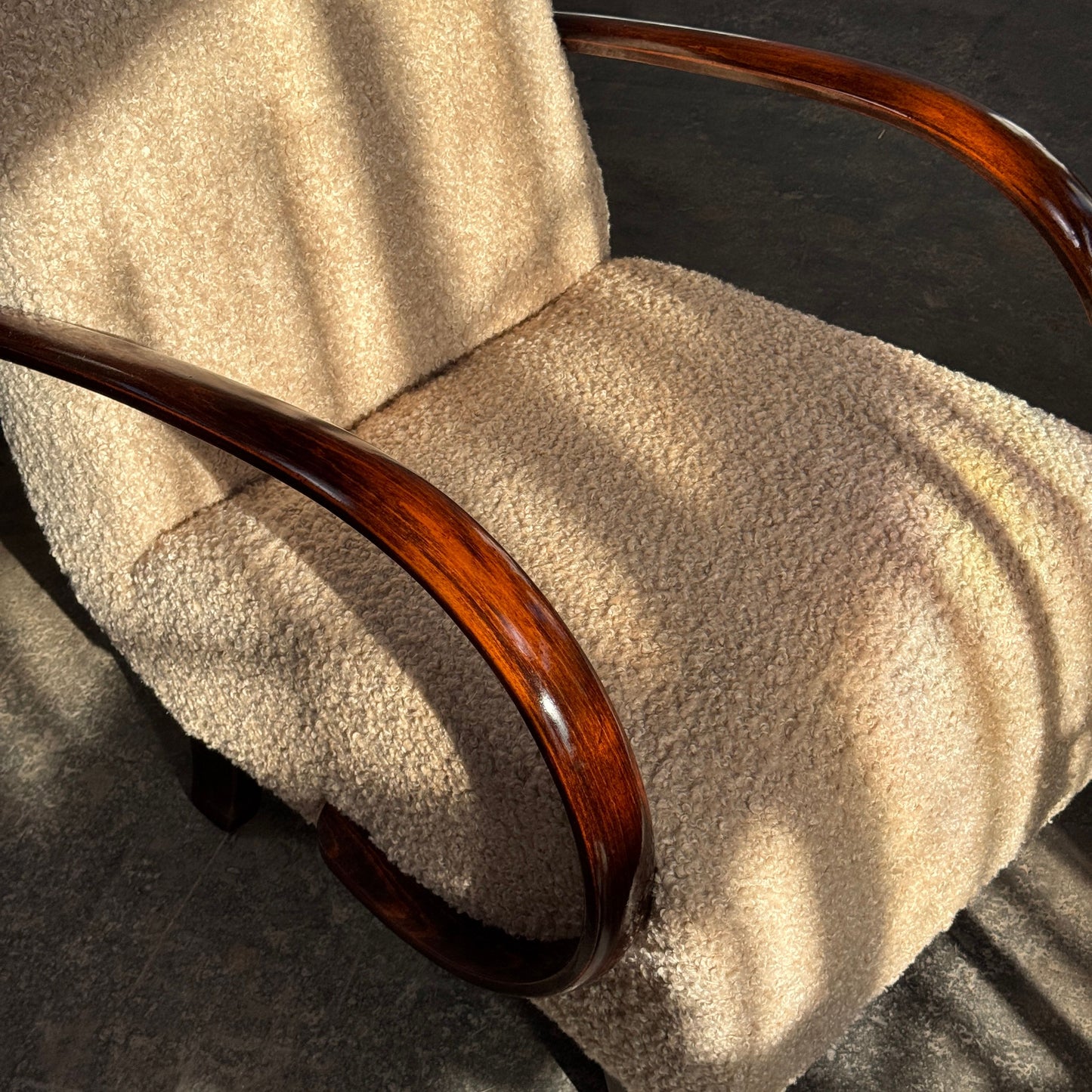 Pair of Halabala Type H-410 Armchairs, Fully Refurbished