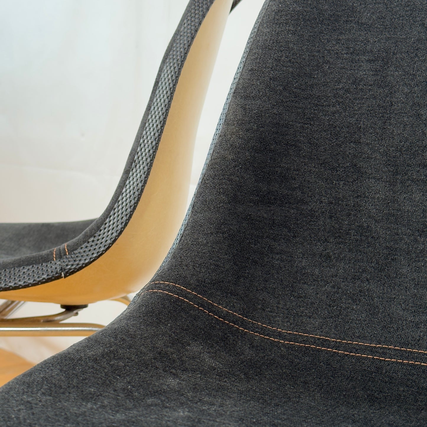 Vintage Herman Miller DSX Fiberglass Chair by Ray & Charles Eames, 1971 — Mid-Century Modern Icon, Black Upholstery