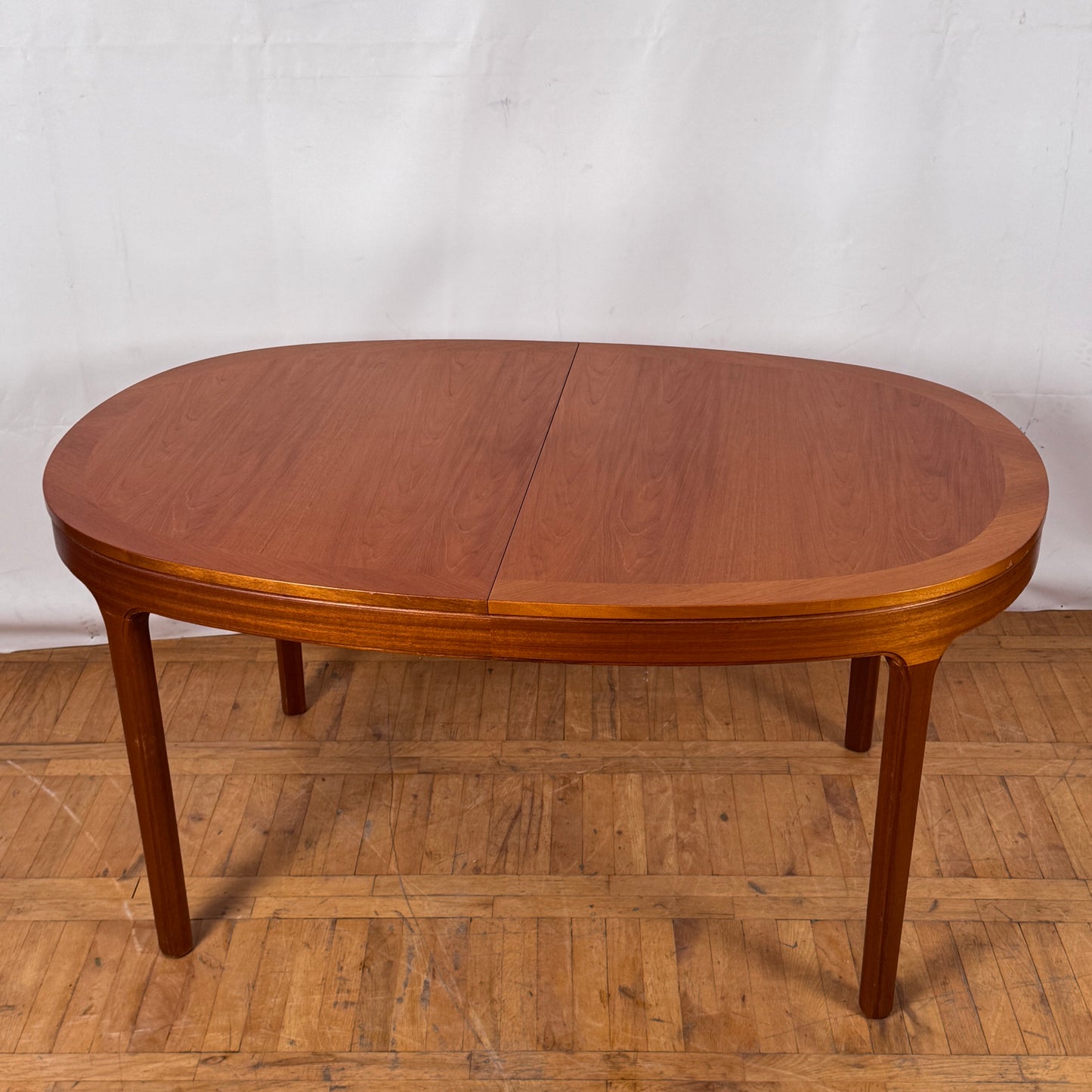 Vintage Nathan Oval Teak Dining Table with Butterfly Extension, 1970s — Mid-Century Modern