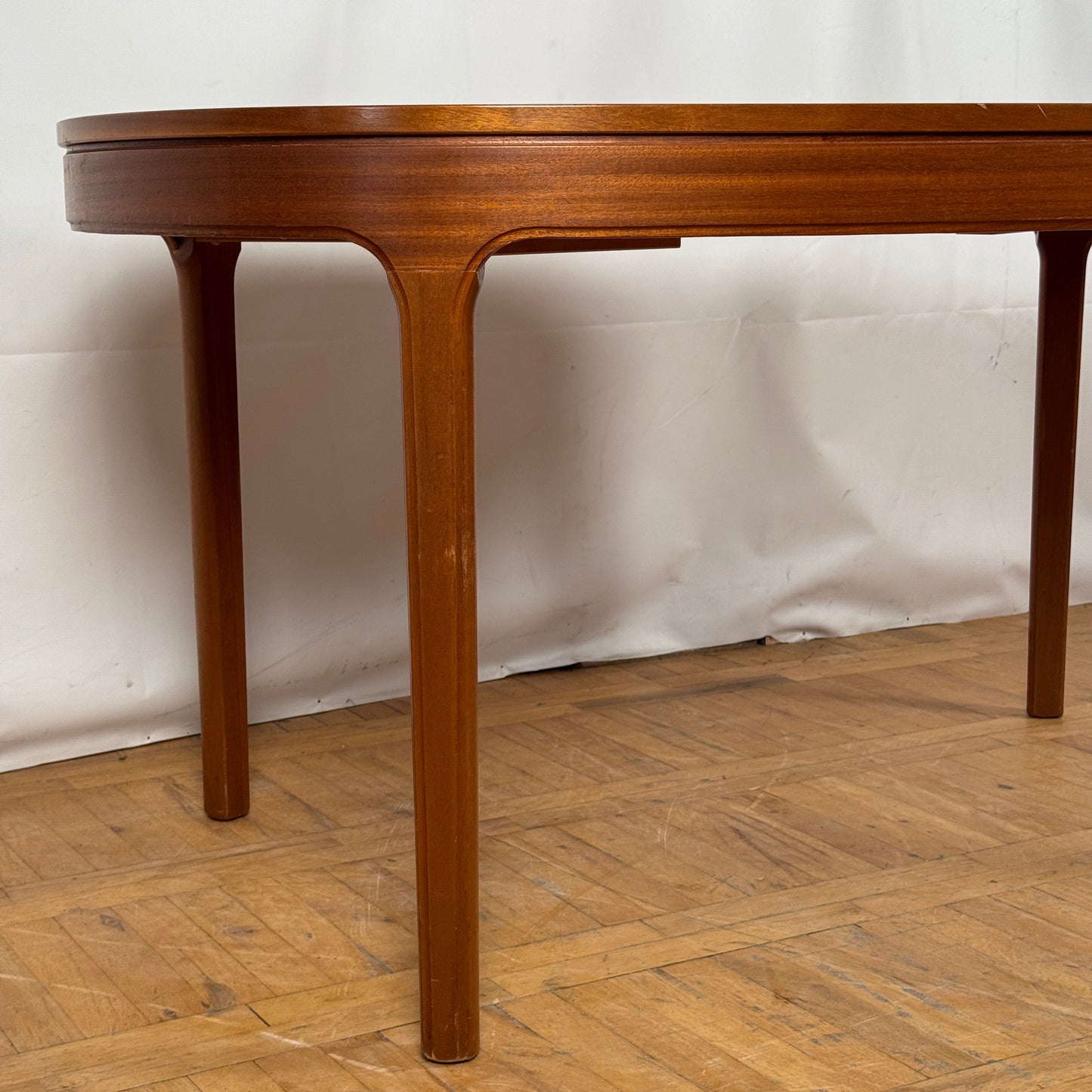 Vintage Nathan Oval Teak Dining Table with Butterfly Extension, 1970s — Mid-Century Modern