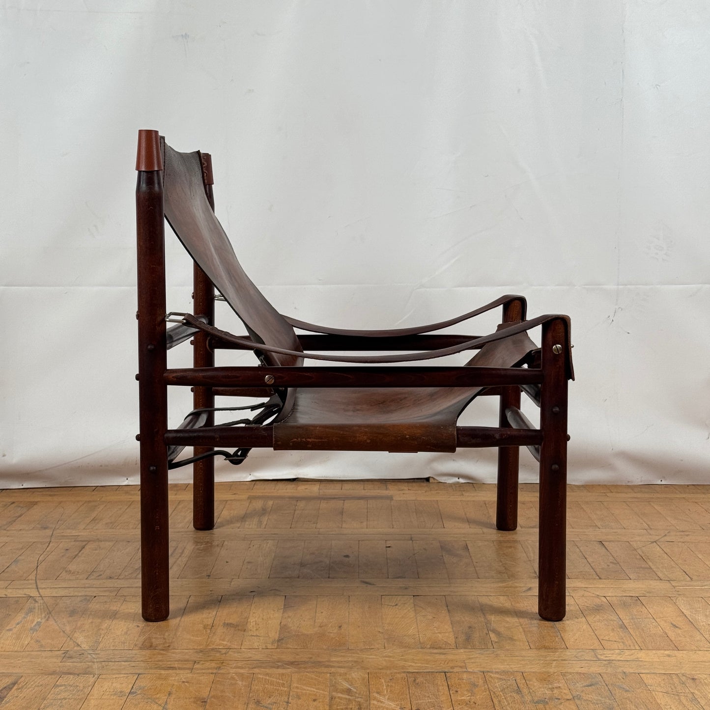 Vintage Hungarian Safari Leather Chair, 1970s — Mid-Century Modern Design