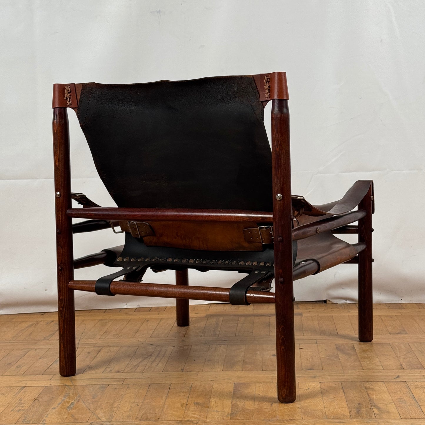 Vintage Hungarian Safari Leather Chair, 1970s — Mid-Century Modern Design