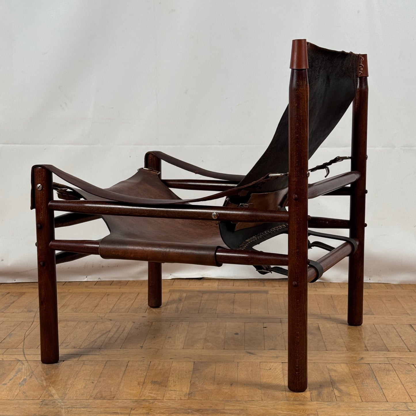 Vintage Hungarian Safari Leather Chair, 1970s — Mid-Century Modern Design
