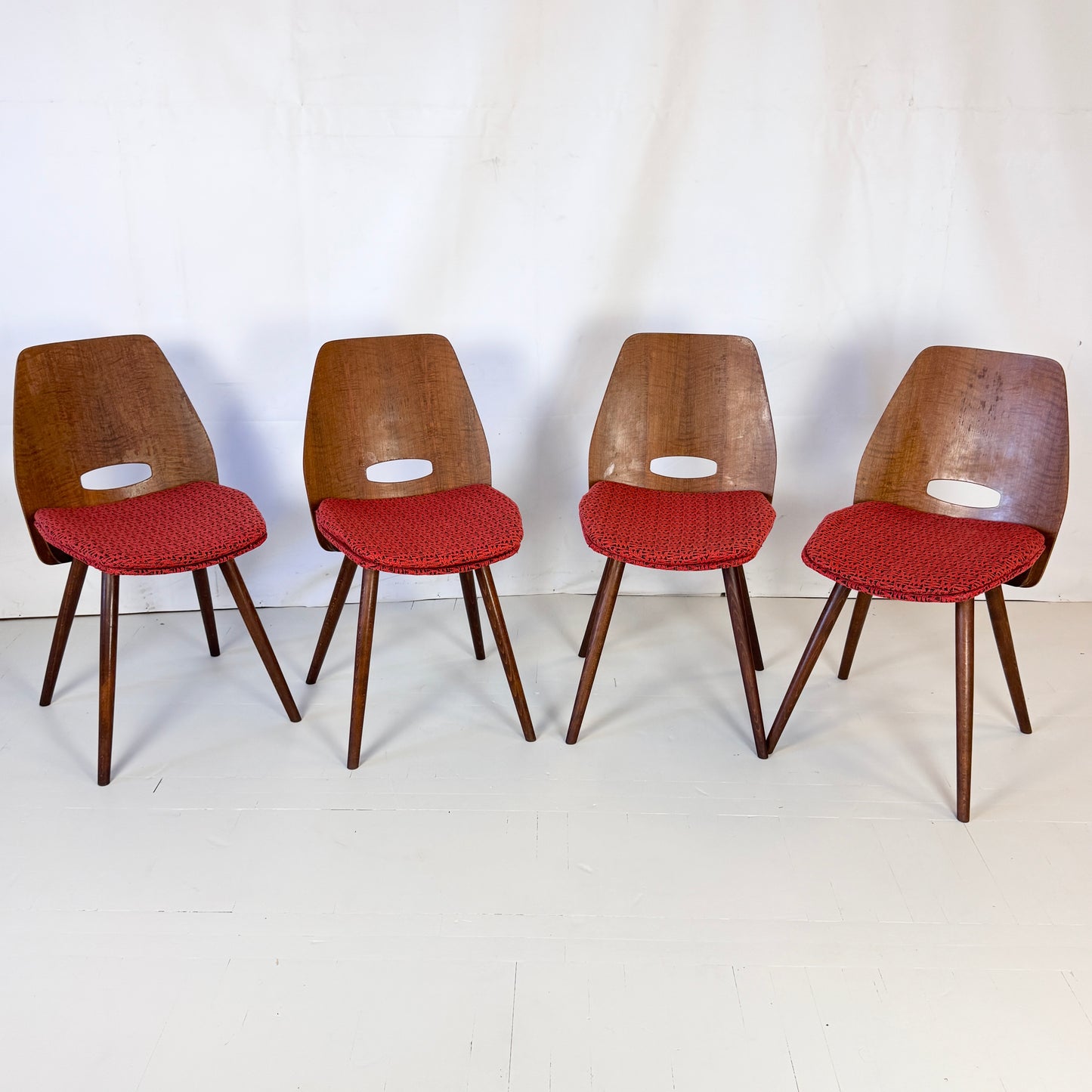 Set of 4 Retro Tatra Nábytok Dining Chairs, 1960s — Czechoslovakian Mid-Century Design