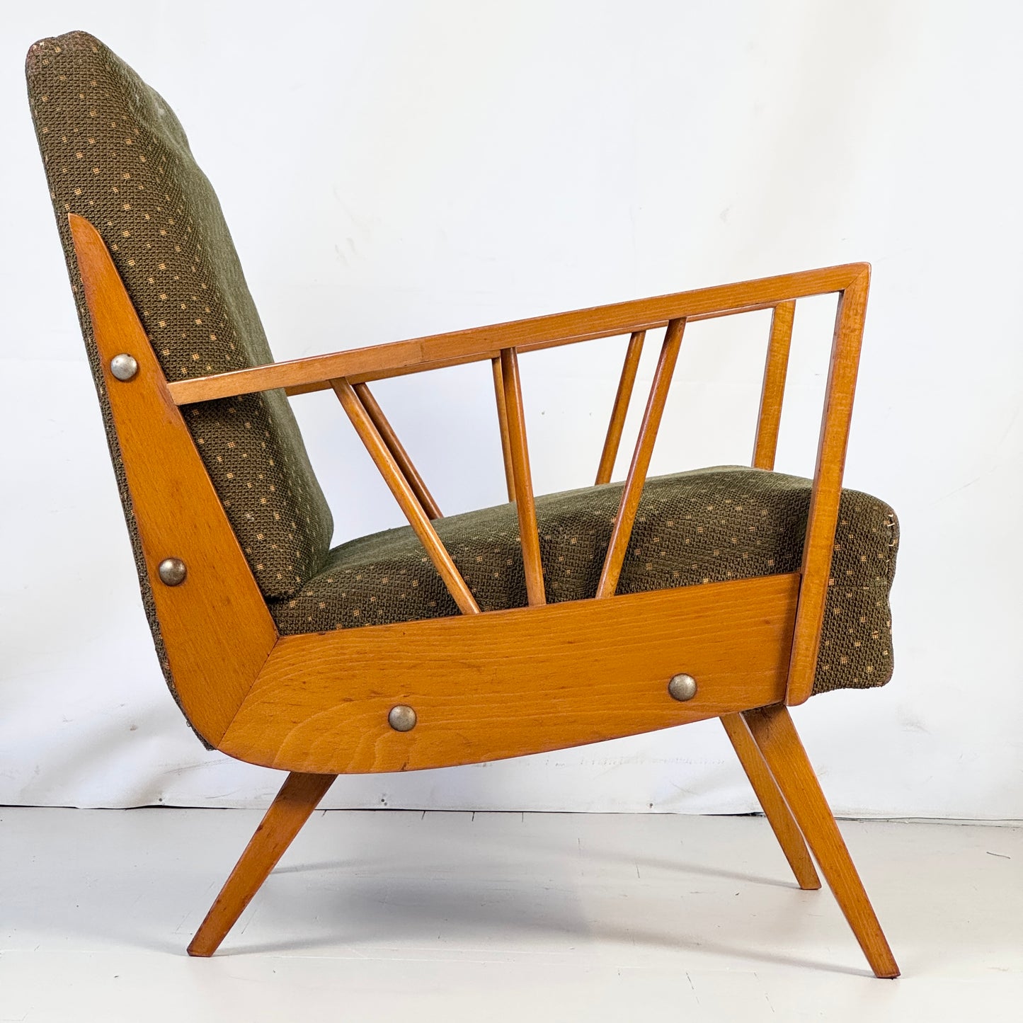Retro Polish Spindle Armchair, 1960s — Original Vintage Condition