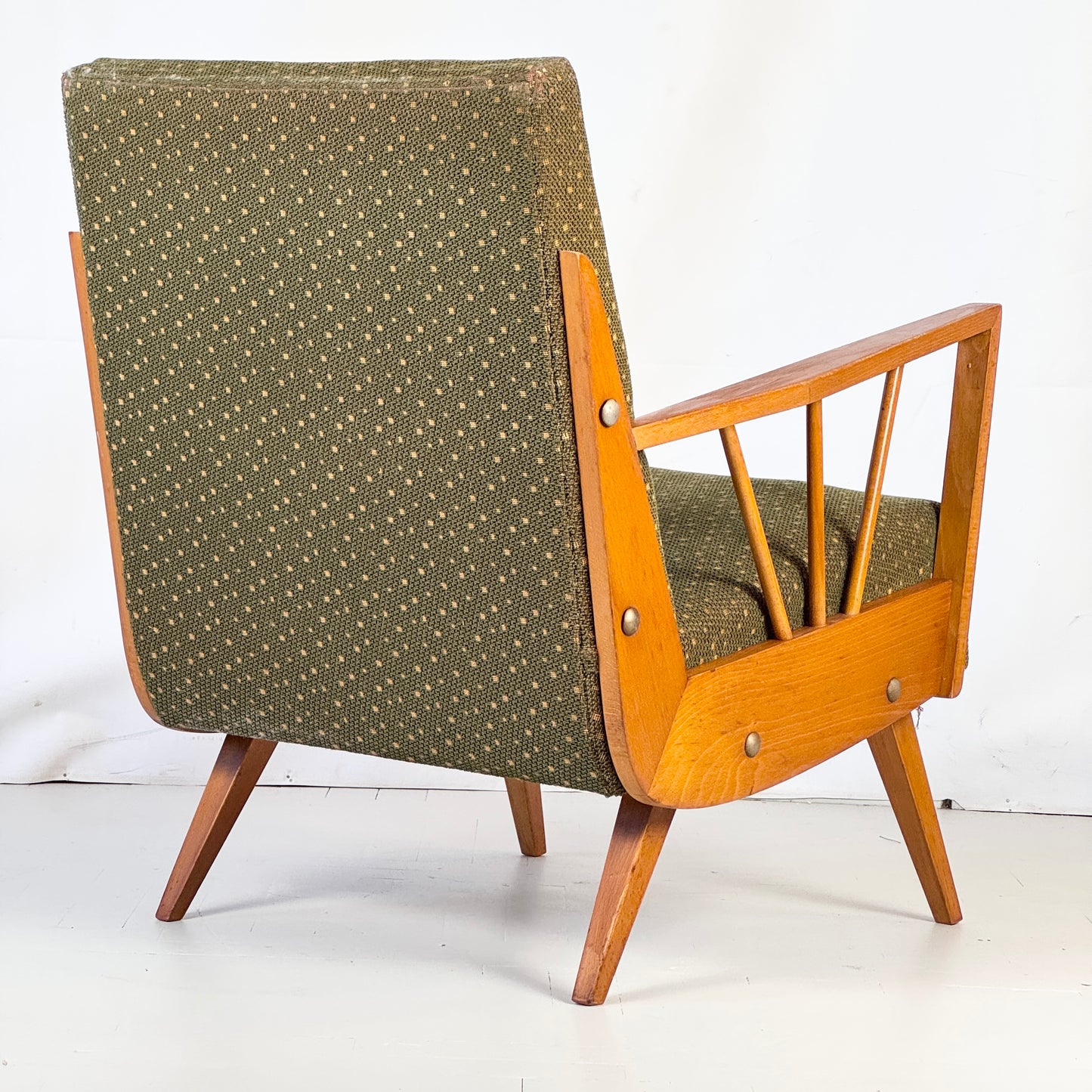 Retro Polish Spindle Armchair, 1960s — Original Vintage Condition