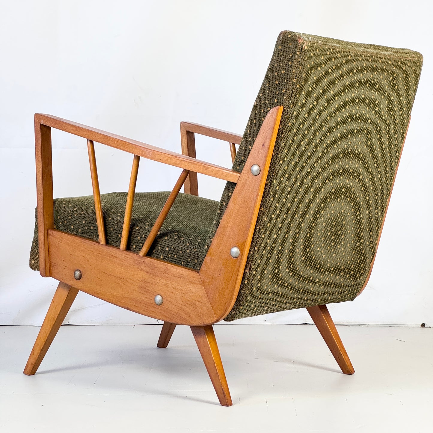 Retro Polish Spindle Armchair, 1960s — Original Vintage Condition