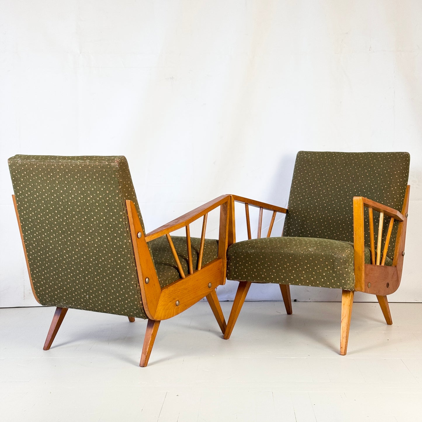 Retro Polish Spindle Armchair, 1960s — Original Vintage Condition