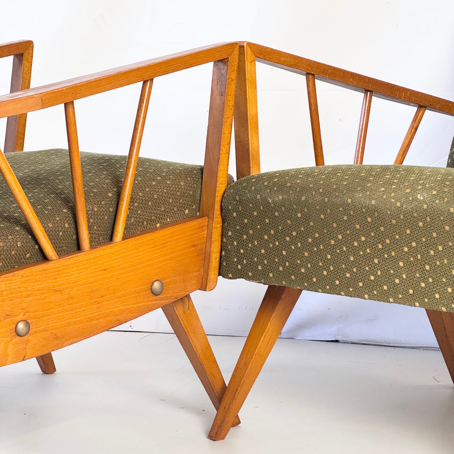 Retro Polish Spindle Armchair, 1960s — Original Vintage Condition