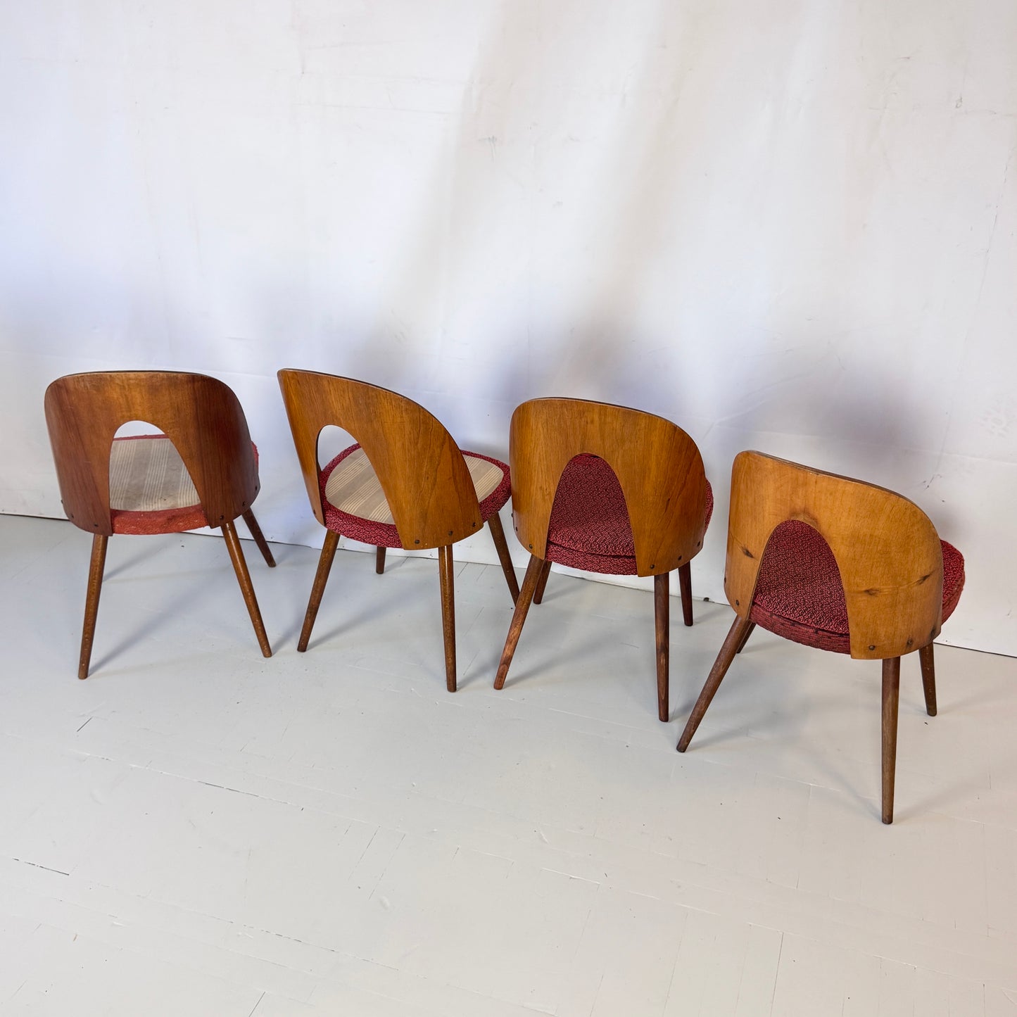 Set of 4 Antonín Šuman Dining Chairs for Tatra Nábytok, 1960s — Vintage Czechoslovakian Design (Needs Refurbishment)
