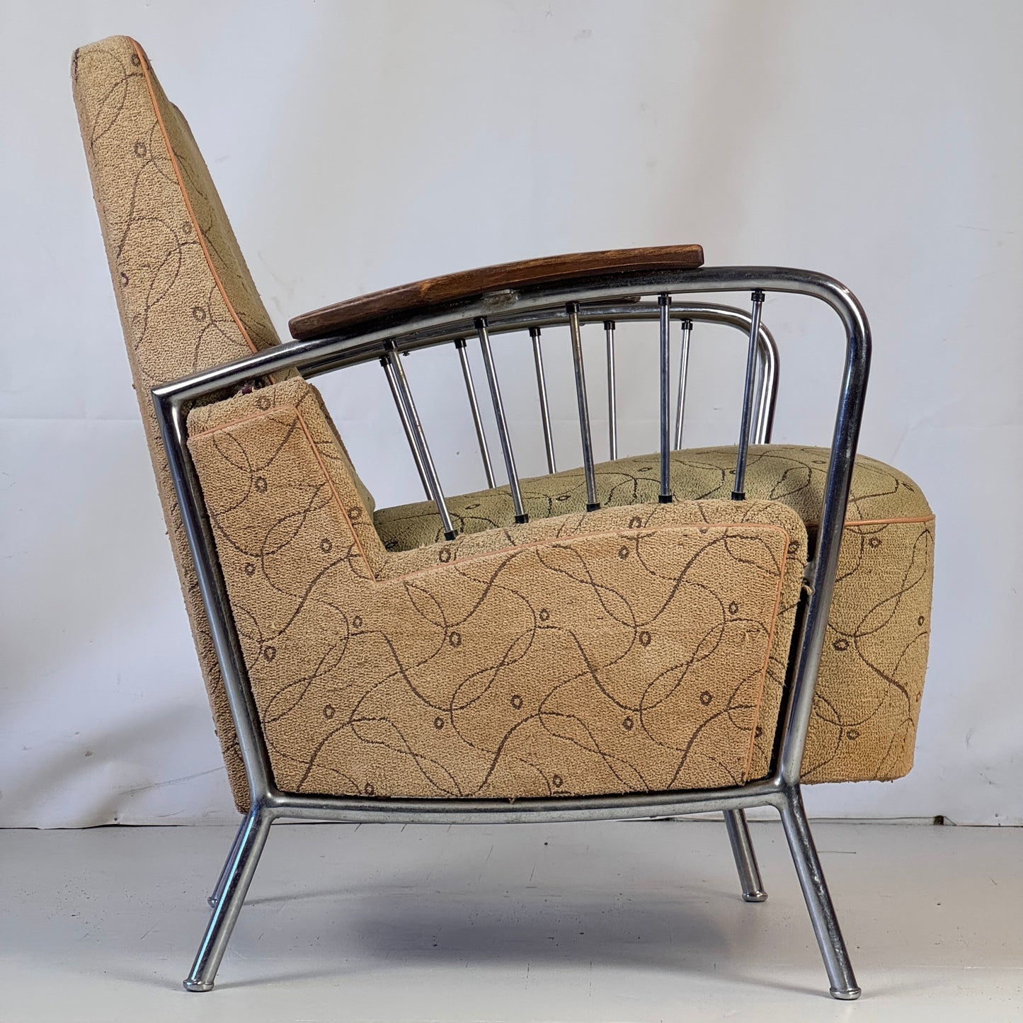 József Peresztegi Tubular Armchair, 1960s — Rare Hungarian Mid-Century Design