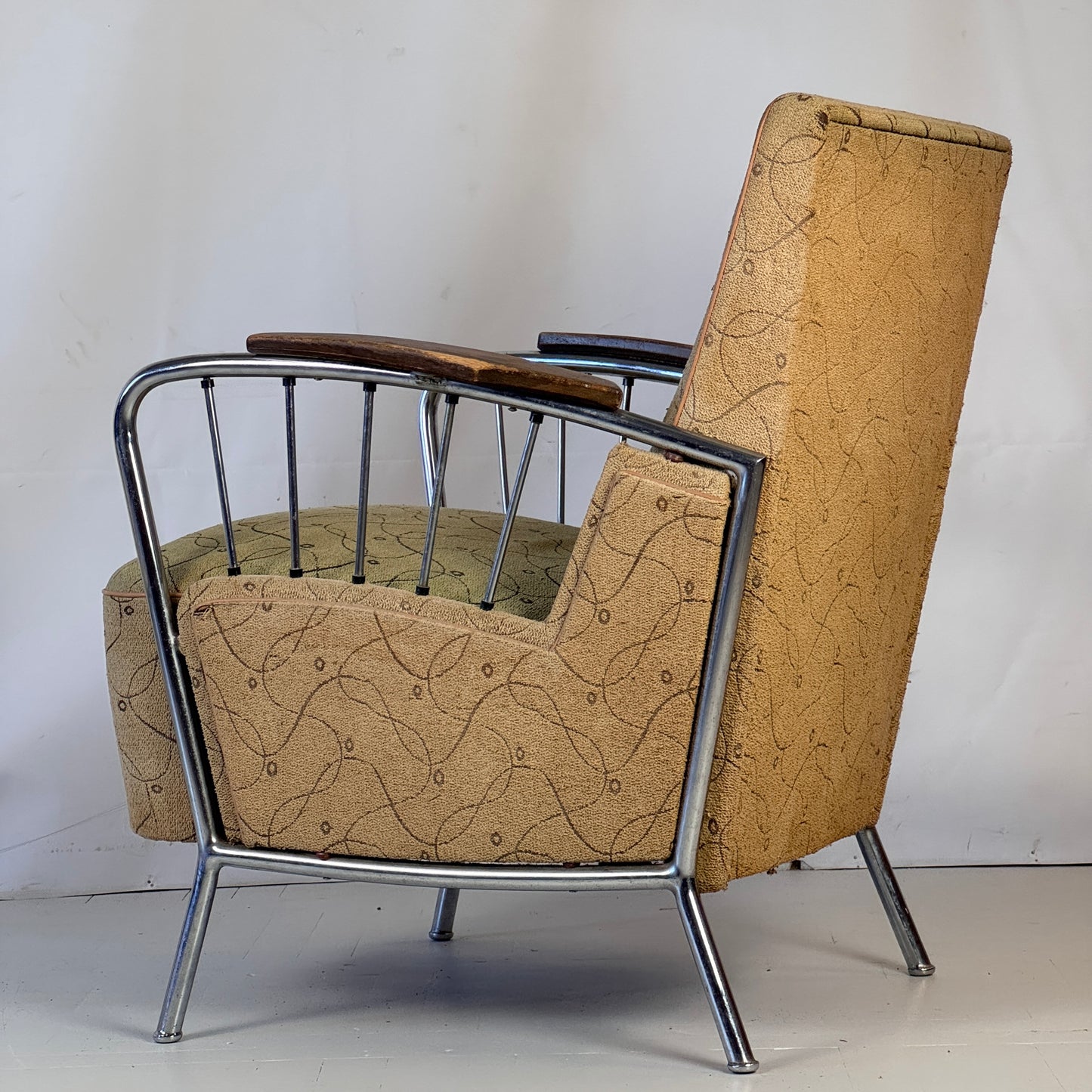 József Peresztegi Tubular Armchair, 1960s — Rare Hungarian Mid-Century Design