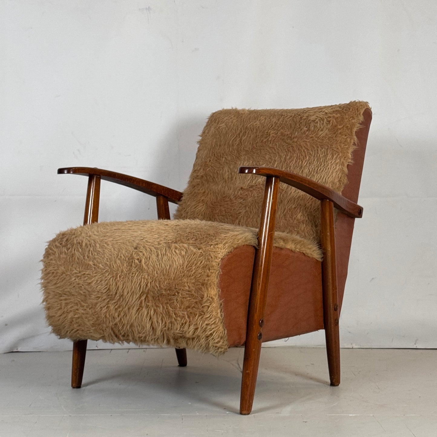 Romanian Furry Armchair, 1960s