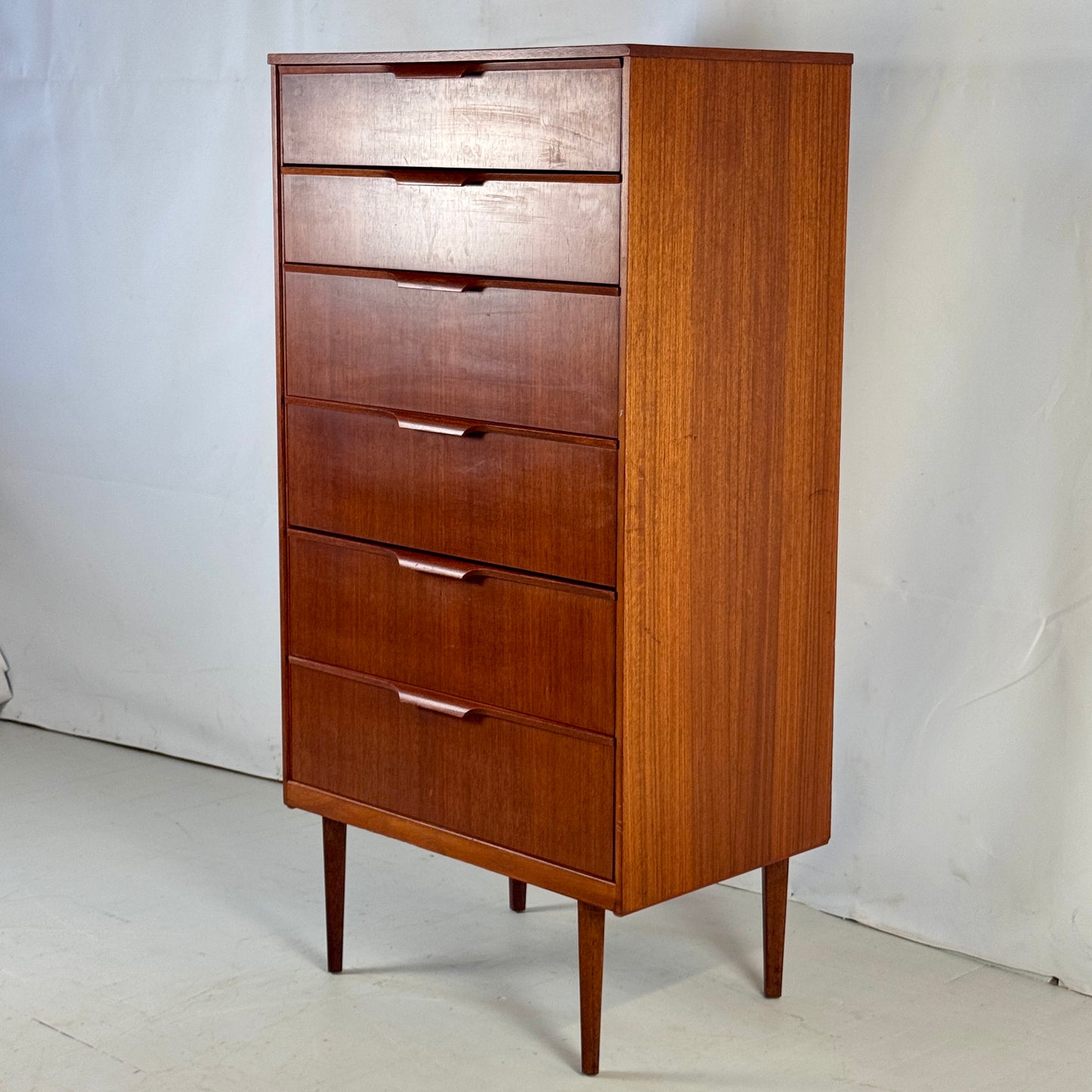 Austinsuite 6-Drawer Teak Tallboy, 1960s