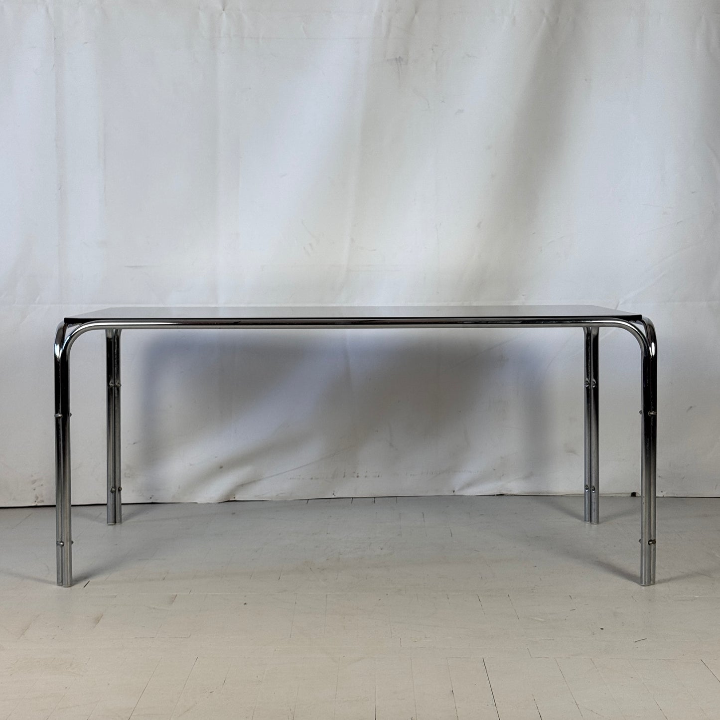 Bauhaus Black Glass Coffee Table, 1960s