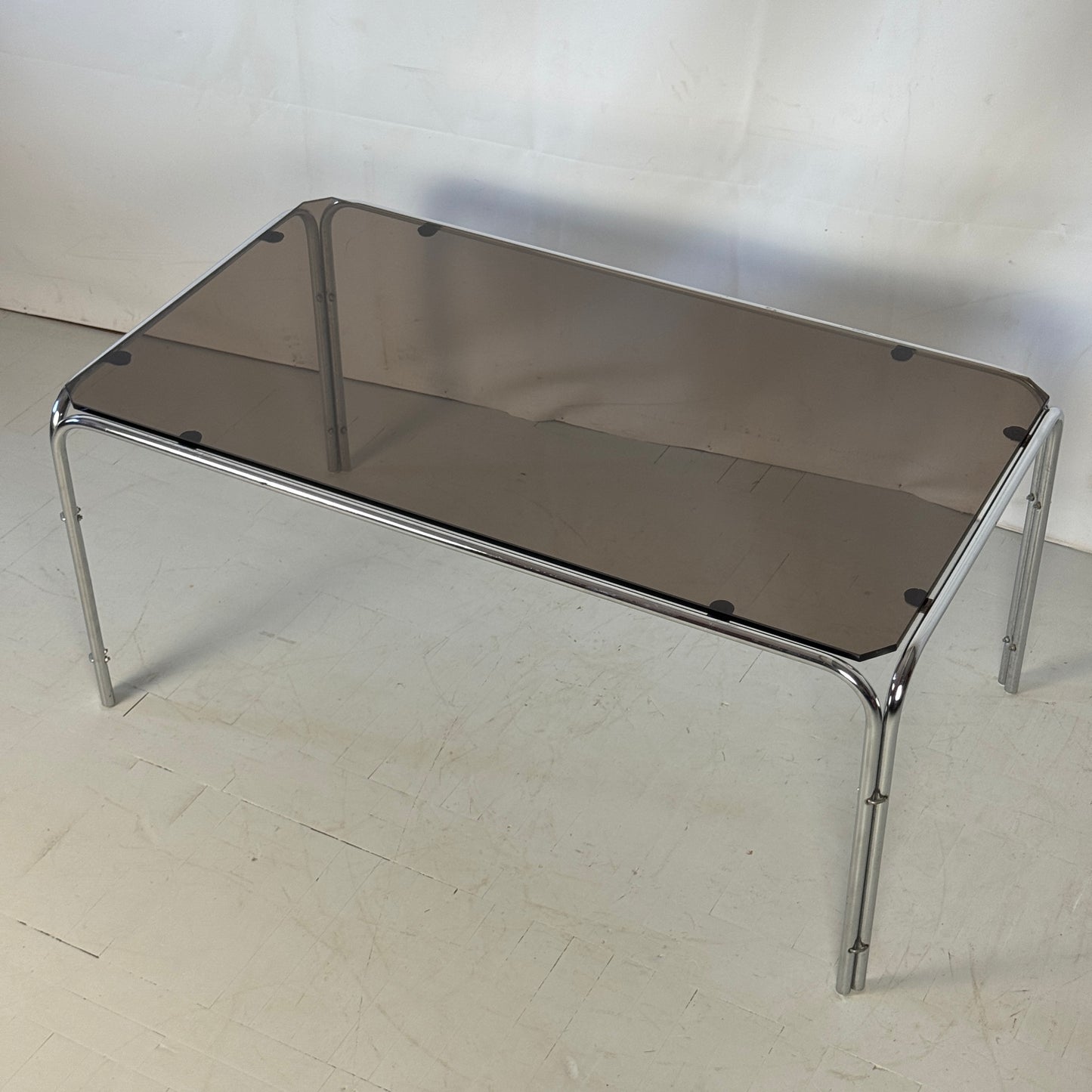Bauhaus Black Glass Coffee Table, 1960s