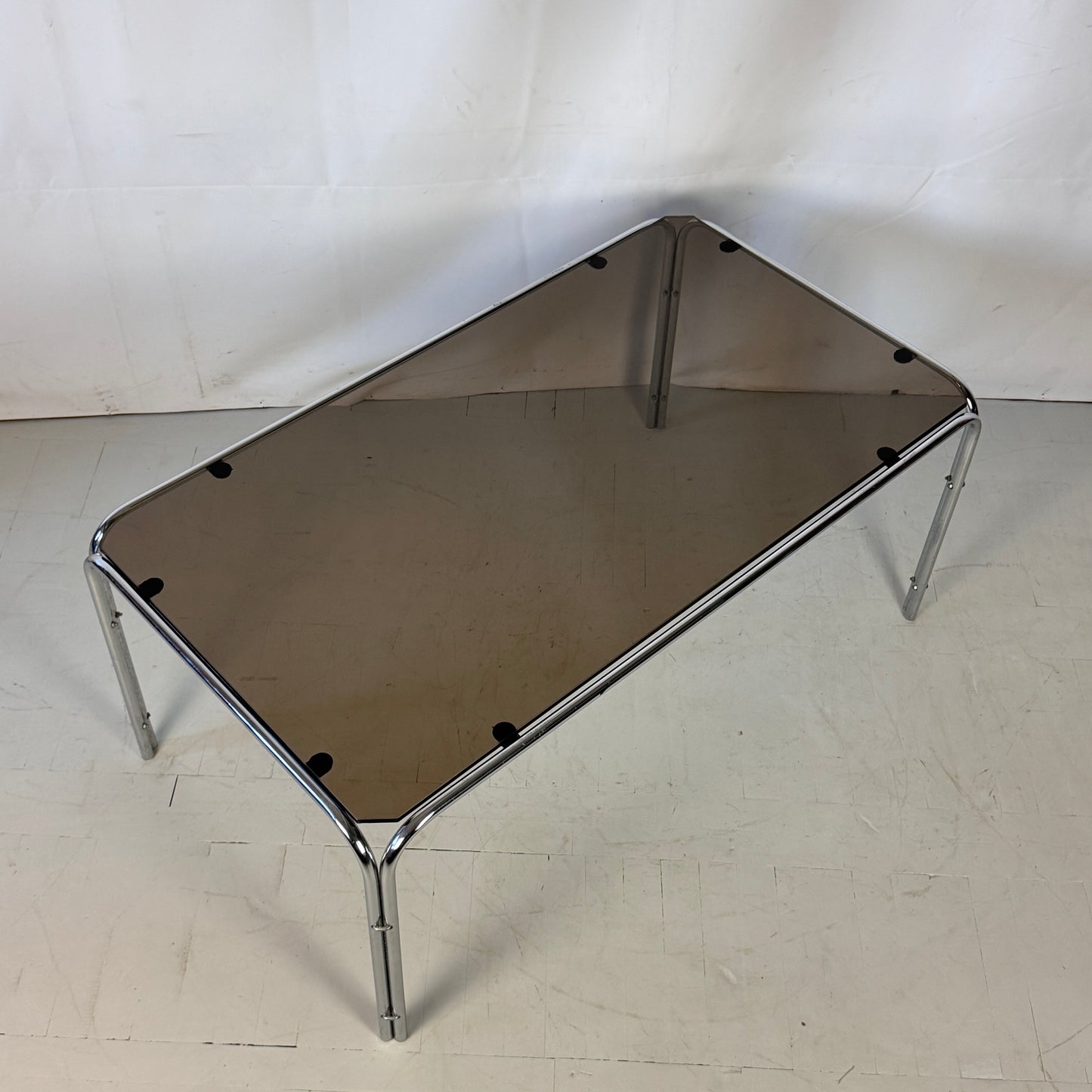 Bauhaus Black Glass Coffee Table, 1960s