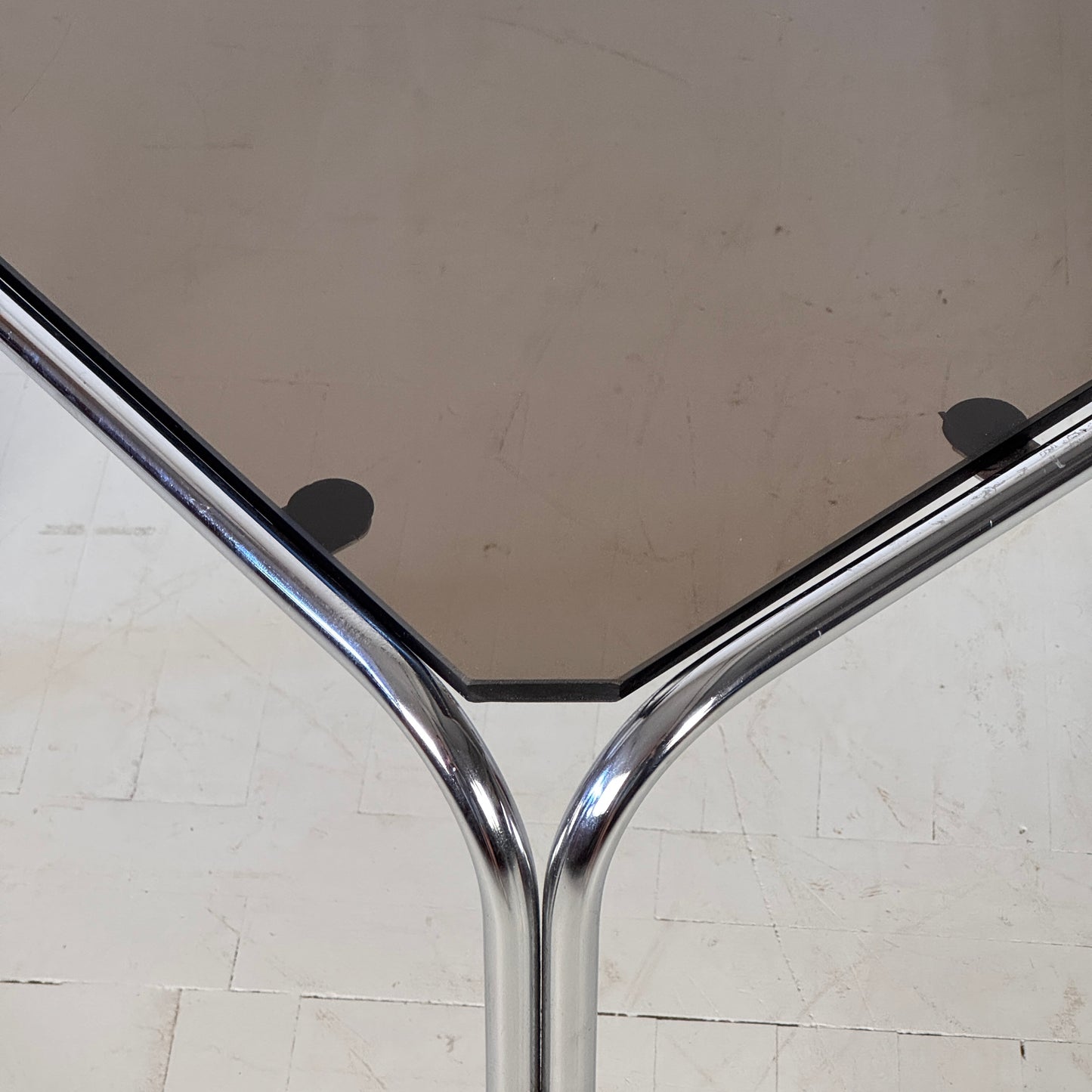 Bauhaus Black Glass Coffee Table, 1960s