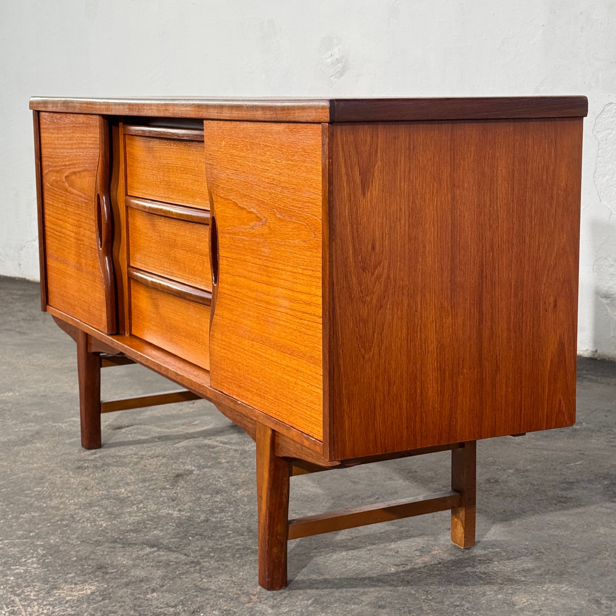 British Teak Sideboard with Sliding Doors, 1960s