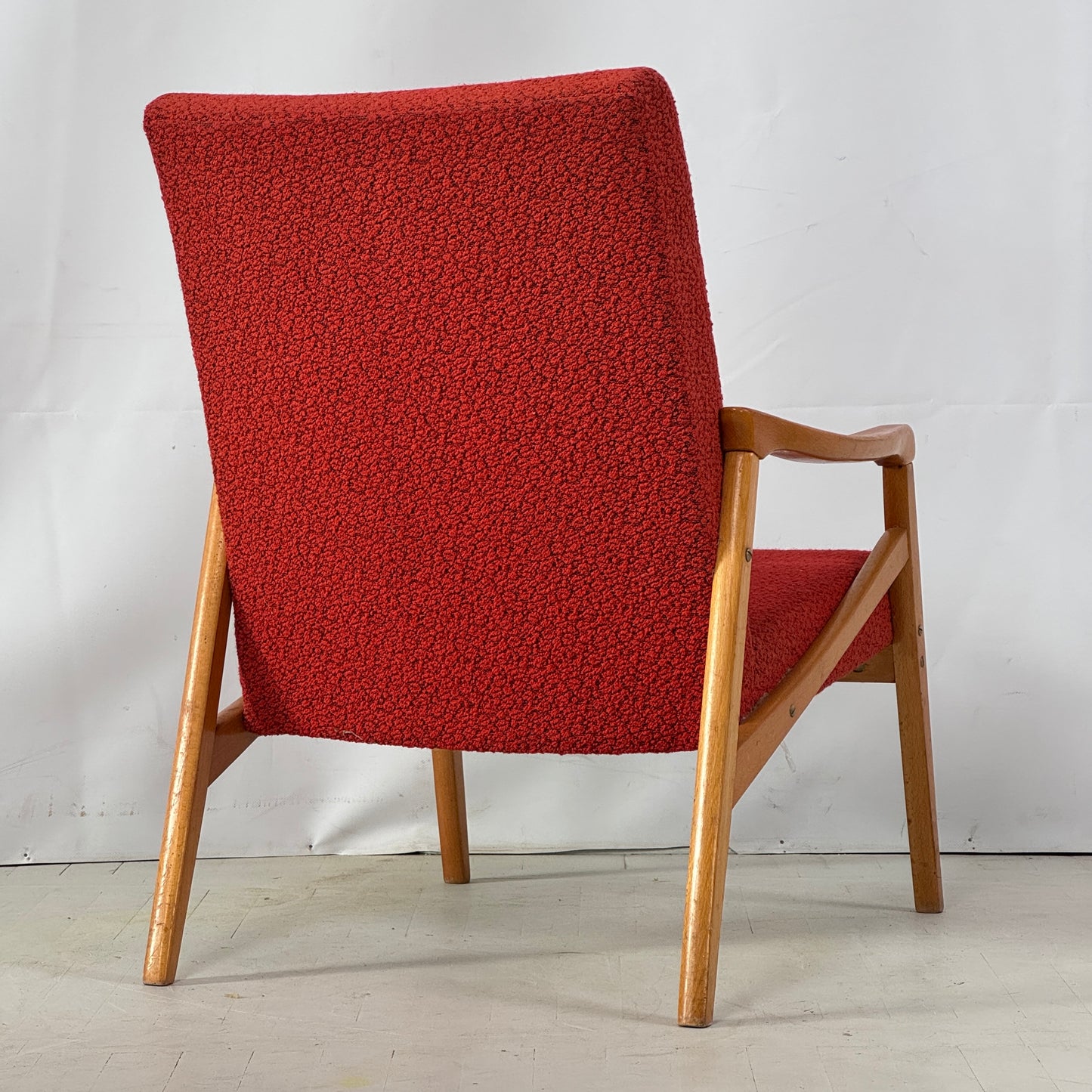 Pair of Red Jiri Jiroutek Armchairs for Jitona, 1960s