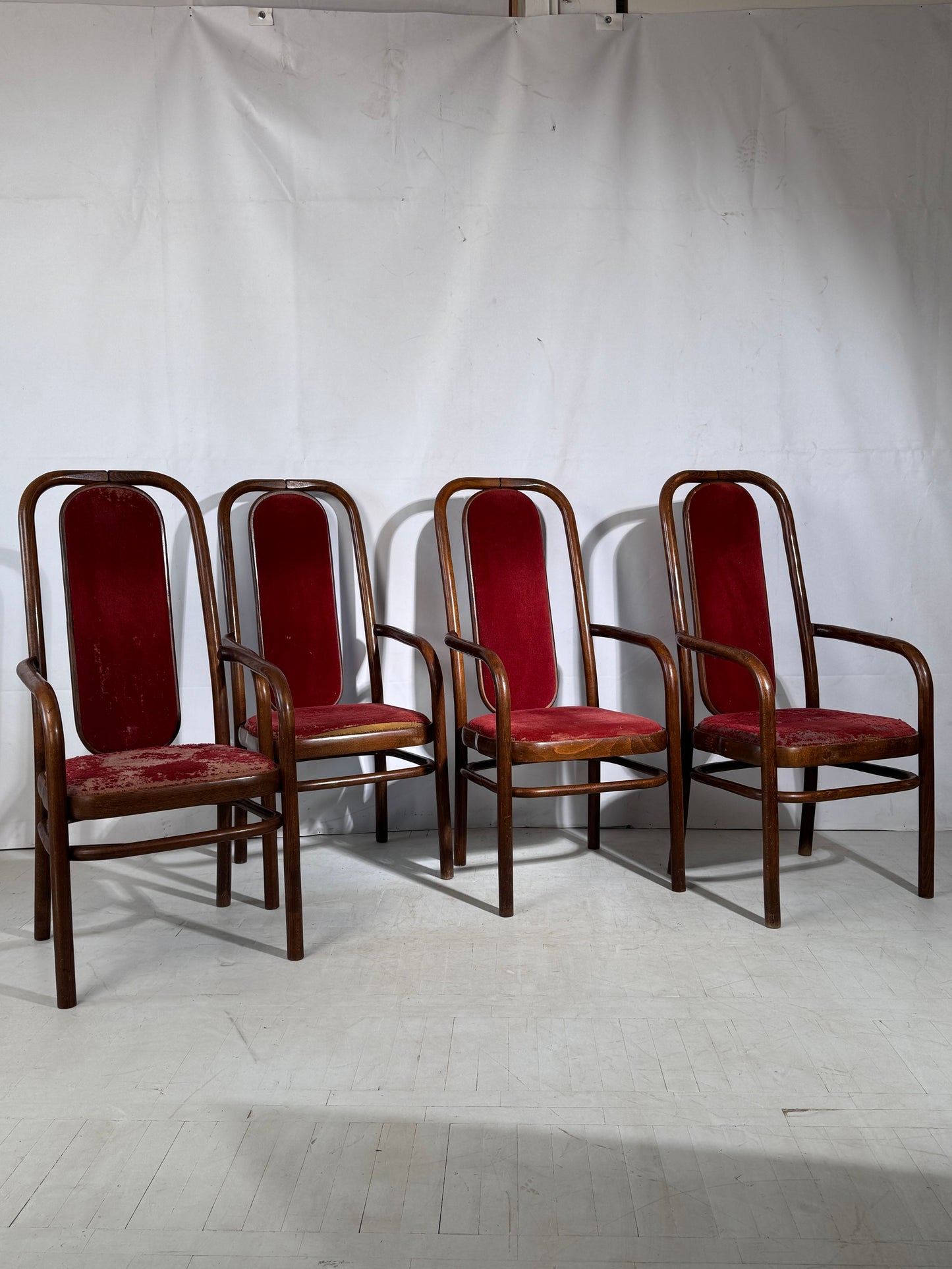 Set of 4 High Back Dining Chairs by Antonin Suman for Tatra Nabytok, 1960s