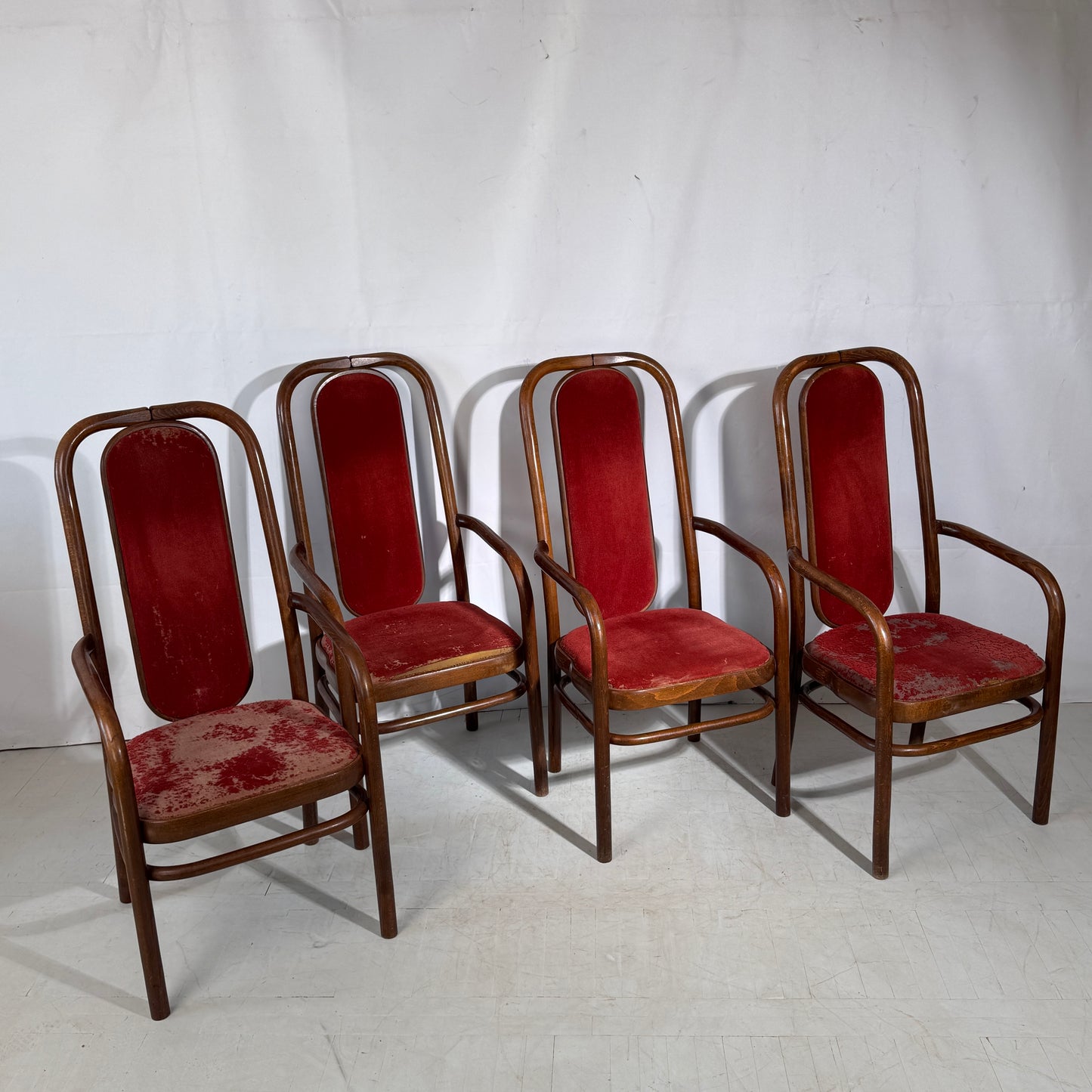 Set of 4 High Back Dining Chairs by Antonin Suman for Tatra Nabytok, 1960s