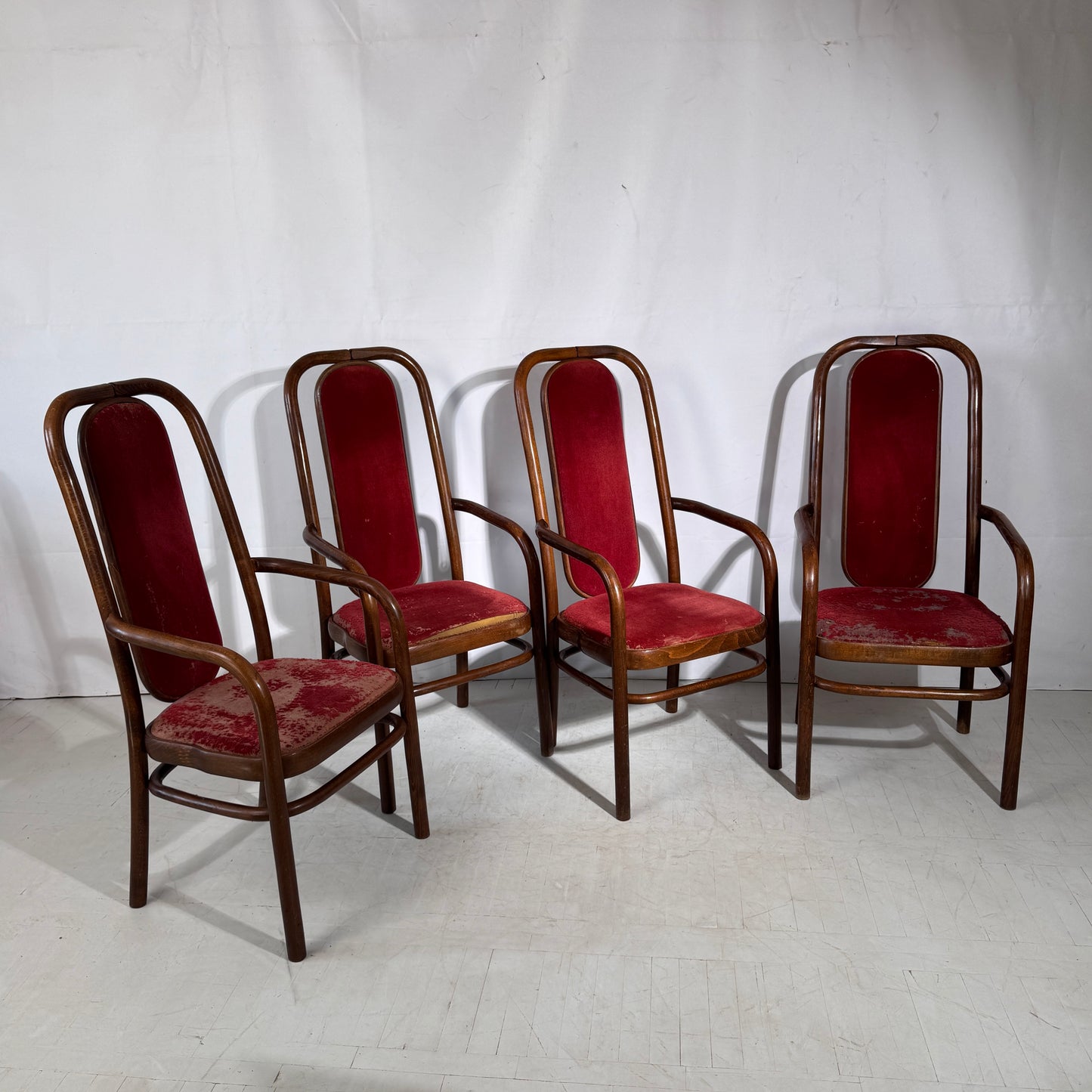 Set of 4 High Back Dining Chairs by Antonin Suman for Tatra Nabytok, 1960s