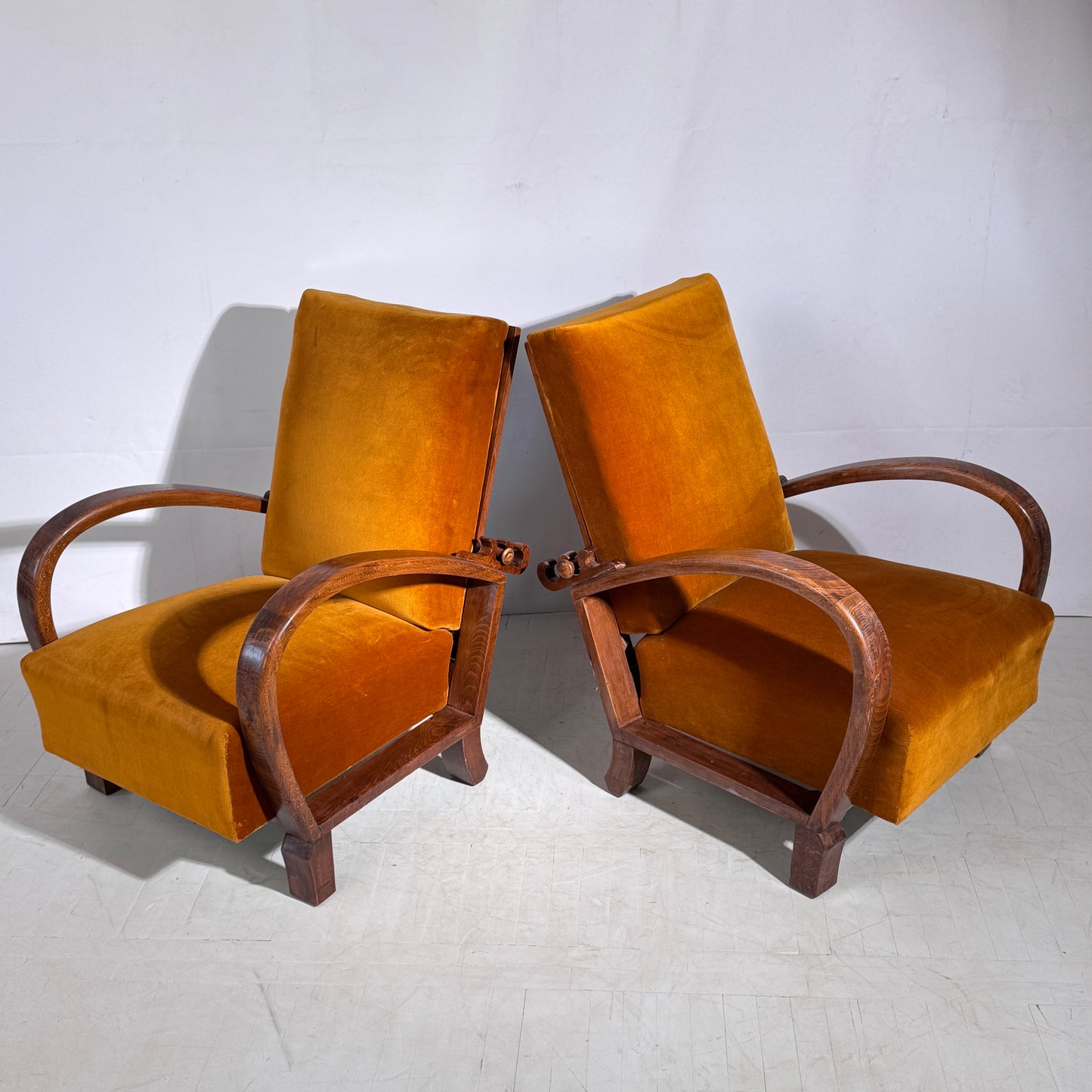 Pair of Adjustable “Kanadier” Armchairs, 1930s