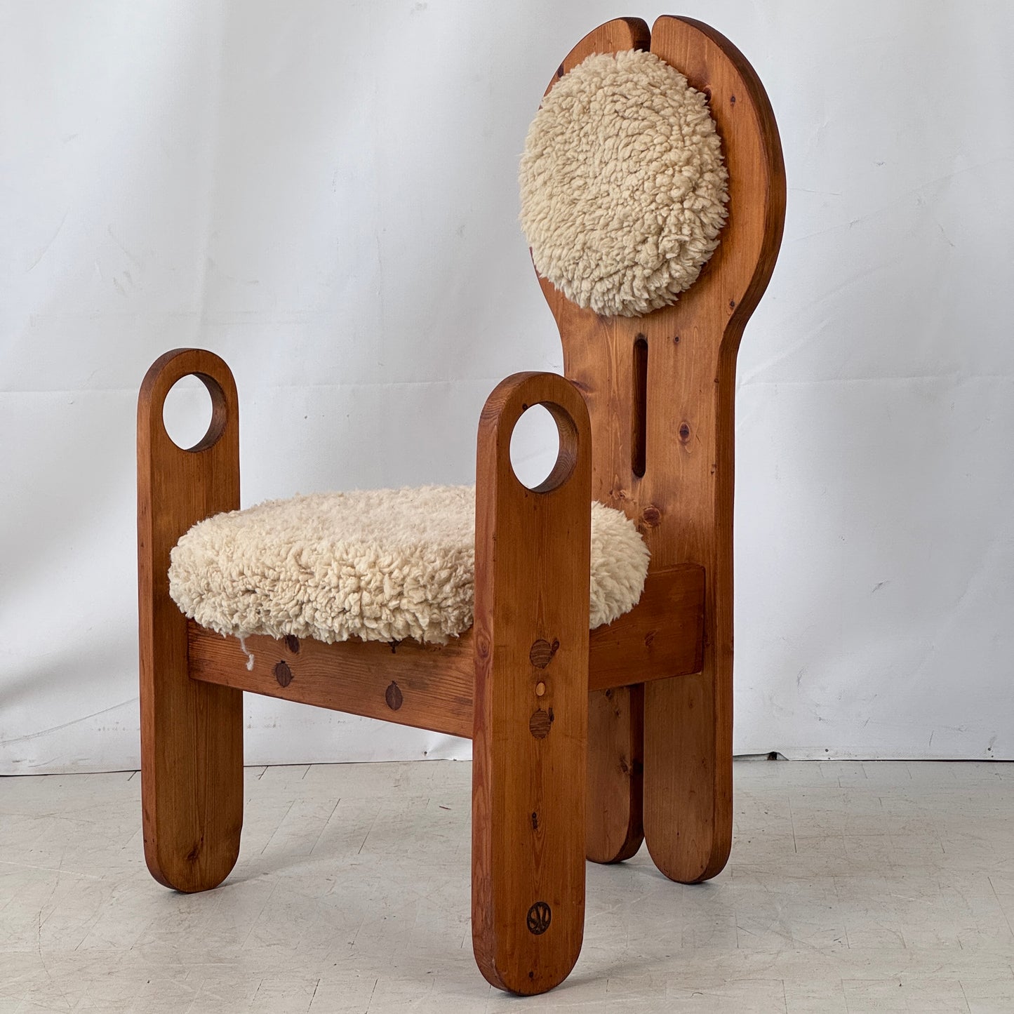 Restored Pine Chair by Szedleczkyné Leszl Mária, Hungary, 1980s