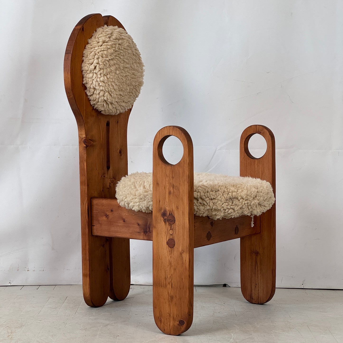 Restored Pine Chair by Szedleczkyné Leszl Mária, Hungary, 1980s