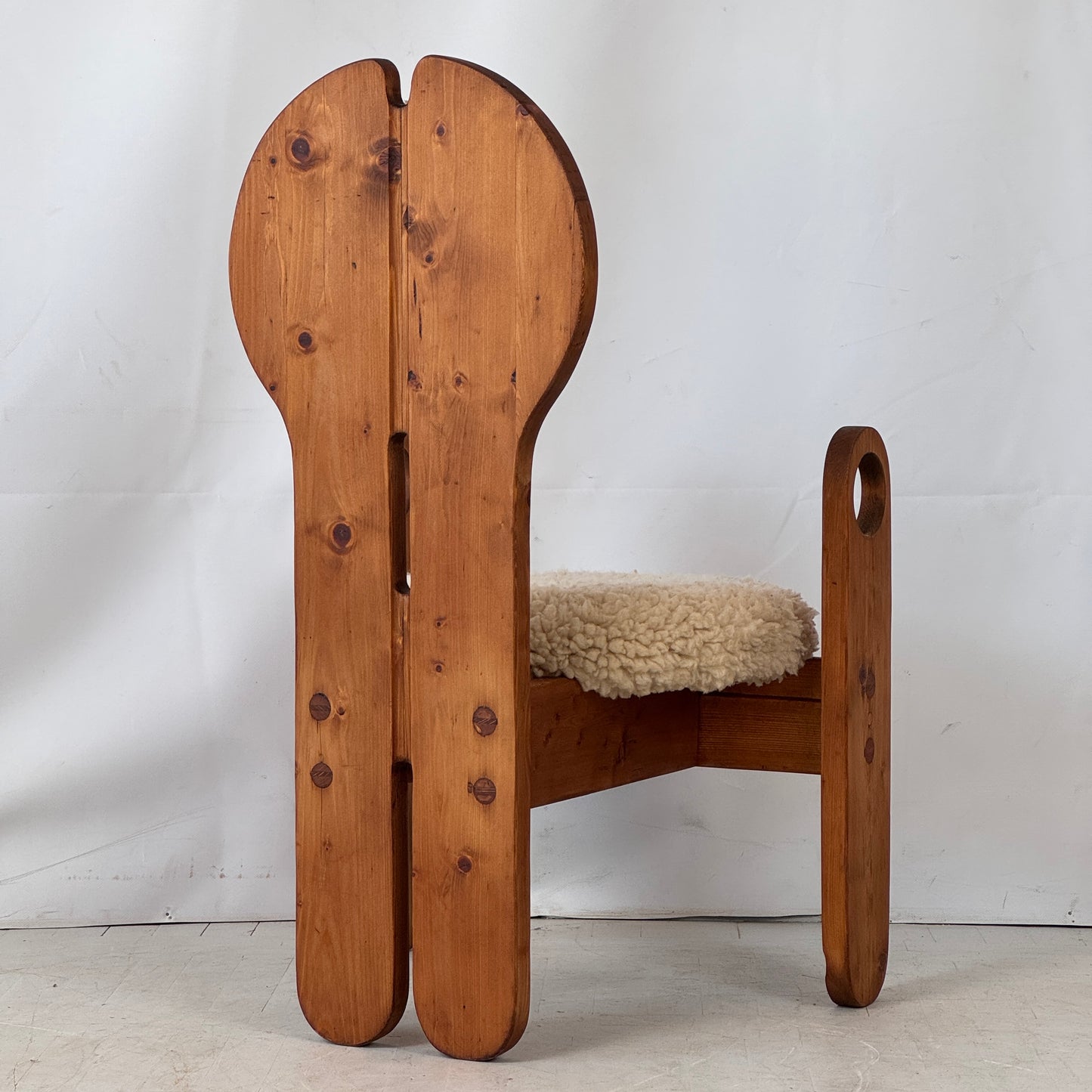 Restored Pine Chair by Szedleczkyné Leszl Mária, Hungary, 1980s