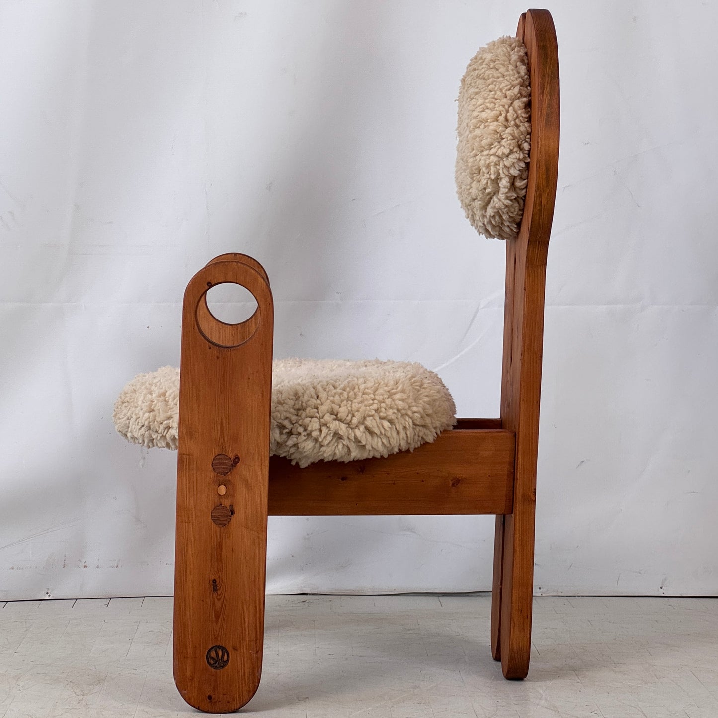 Restored Pine Chair by Szedleczkyné Leszl Mária, Hungary, 1980s